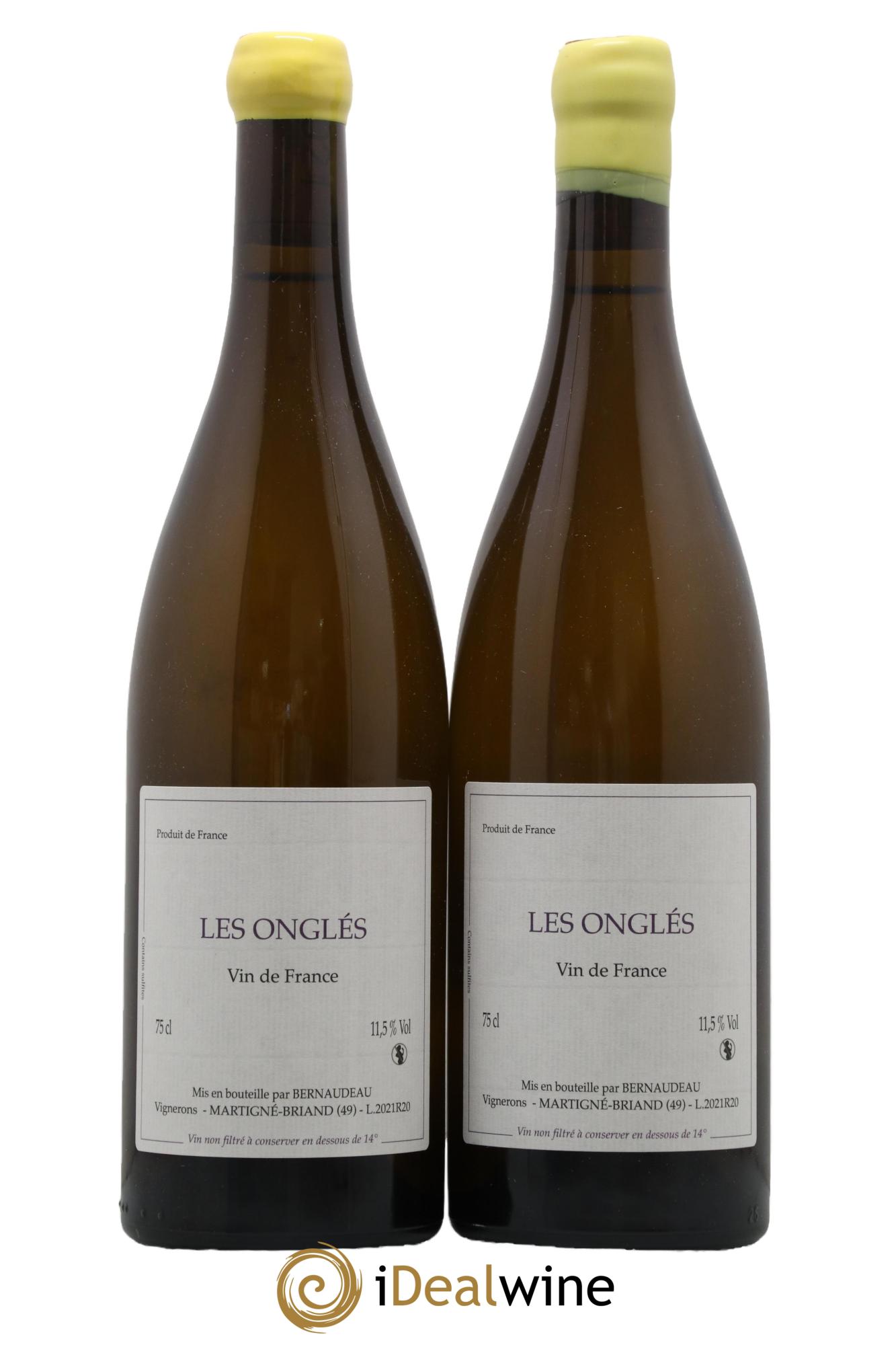 Vin de France Les Onglés Stéphane Bernaudeau  2021 - Lot of 2 bottles - 0