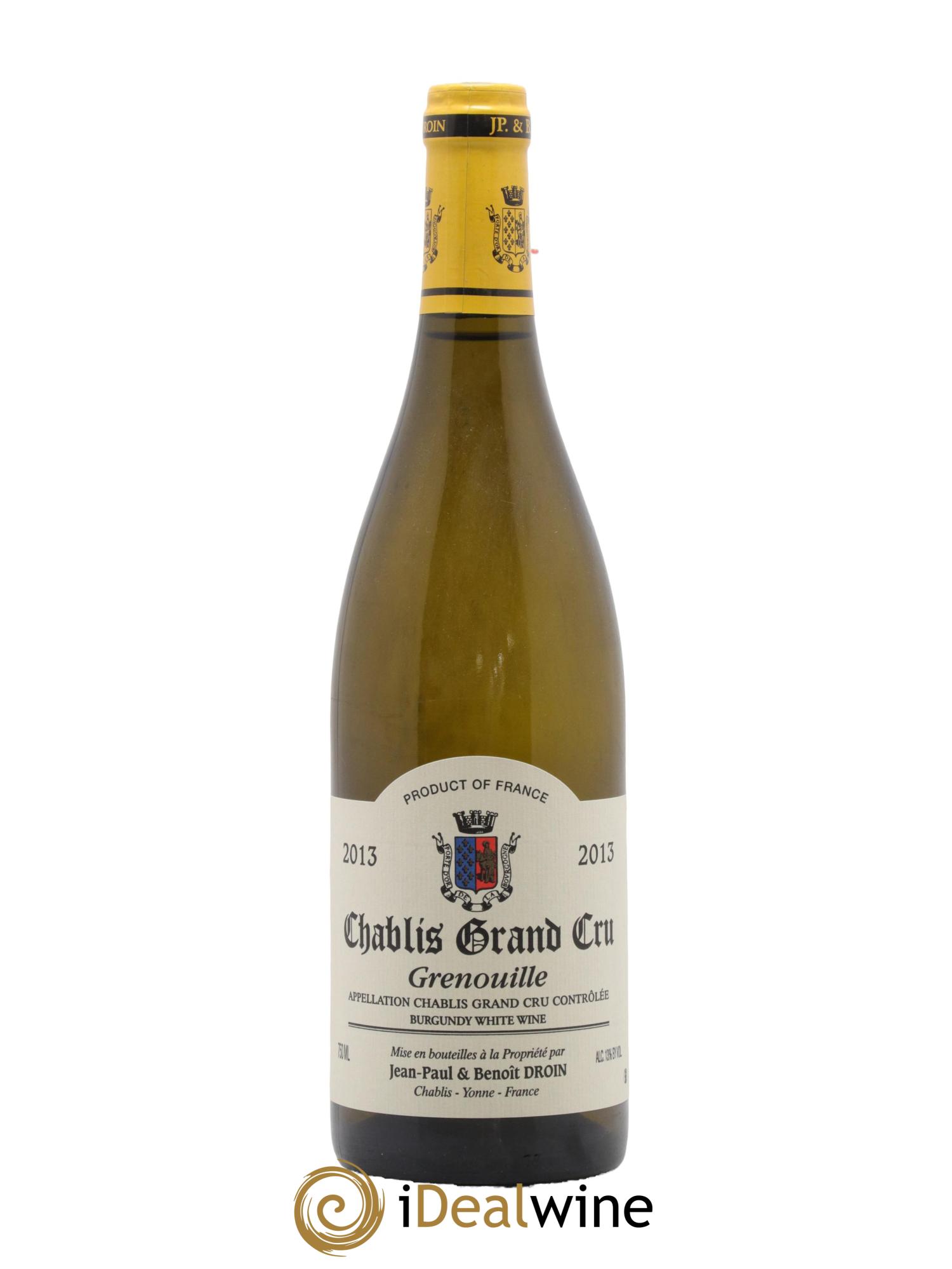 Chablis Grand Cru Grenouilles Jean-Paul & Benoît Droin (Domaine) 2013 - Lot de 1 bouteille - 0