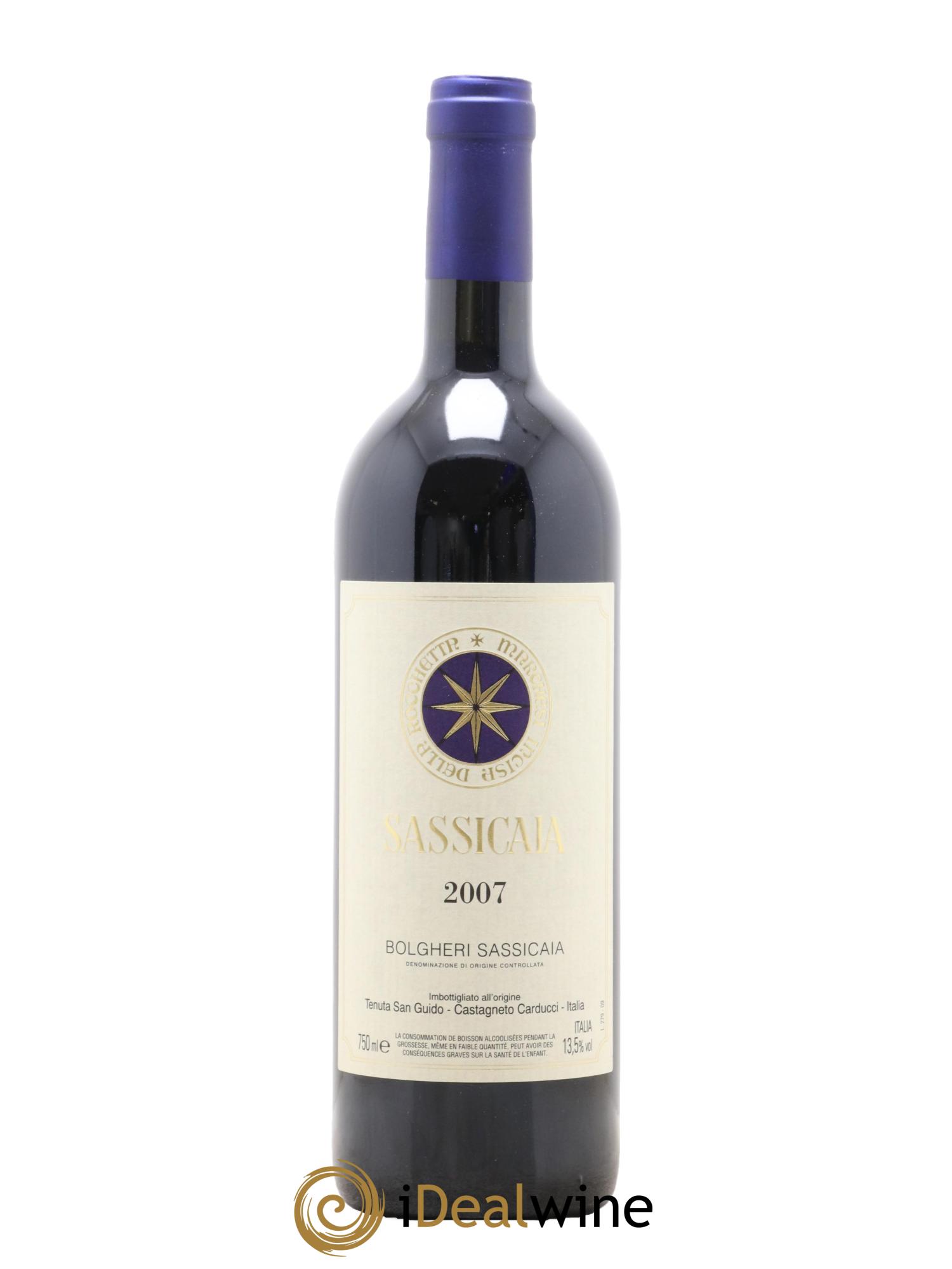 Bolgheri DOC Sassicaia Tenuta San Guido 2007 - Lot de 1 bouteille - 0