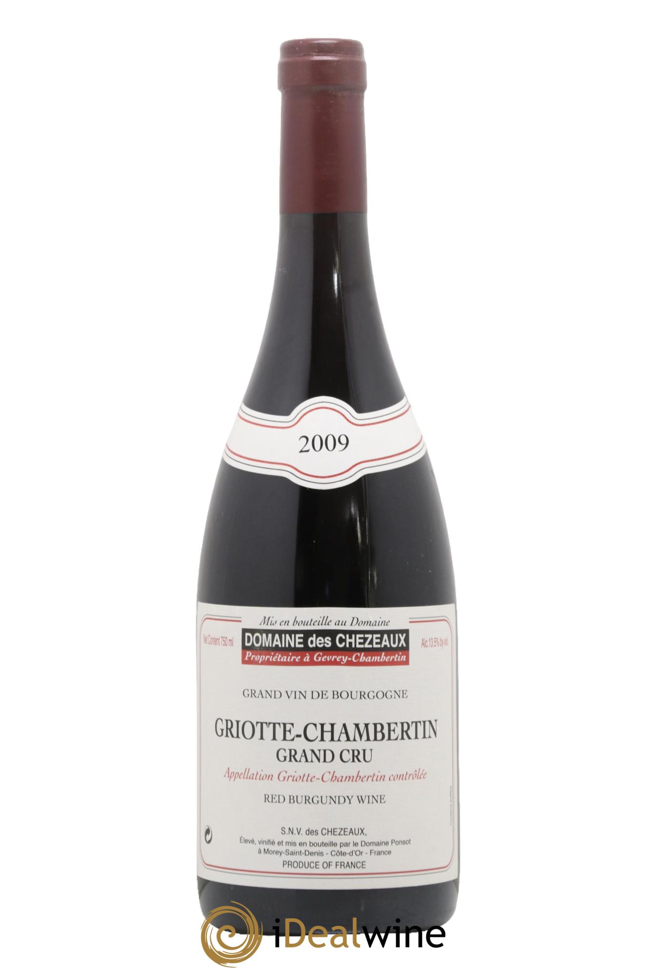 Griotte-Chambertin Grand Cru Des Chezeaux (Domaine) 2009 - Lot de 1 bouteille - 0