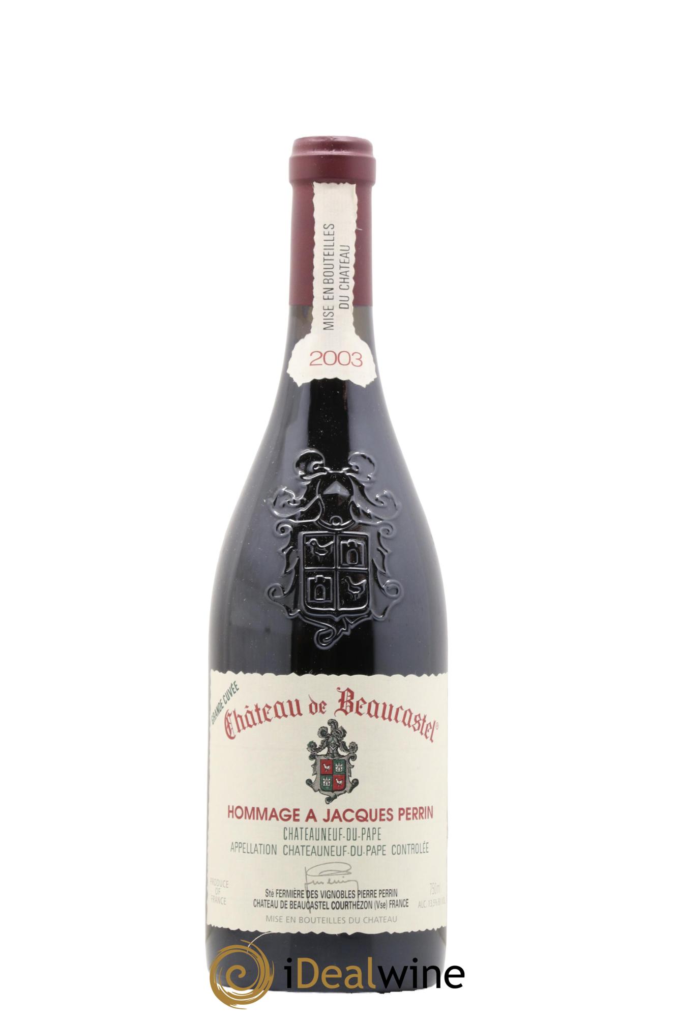 Châteauneuf-du-Pape Château de Château de Beaucastel Hommage à Jacques Perrin Famille Perrin 2003 - Posten von 1 Flasche - 0