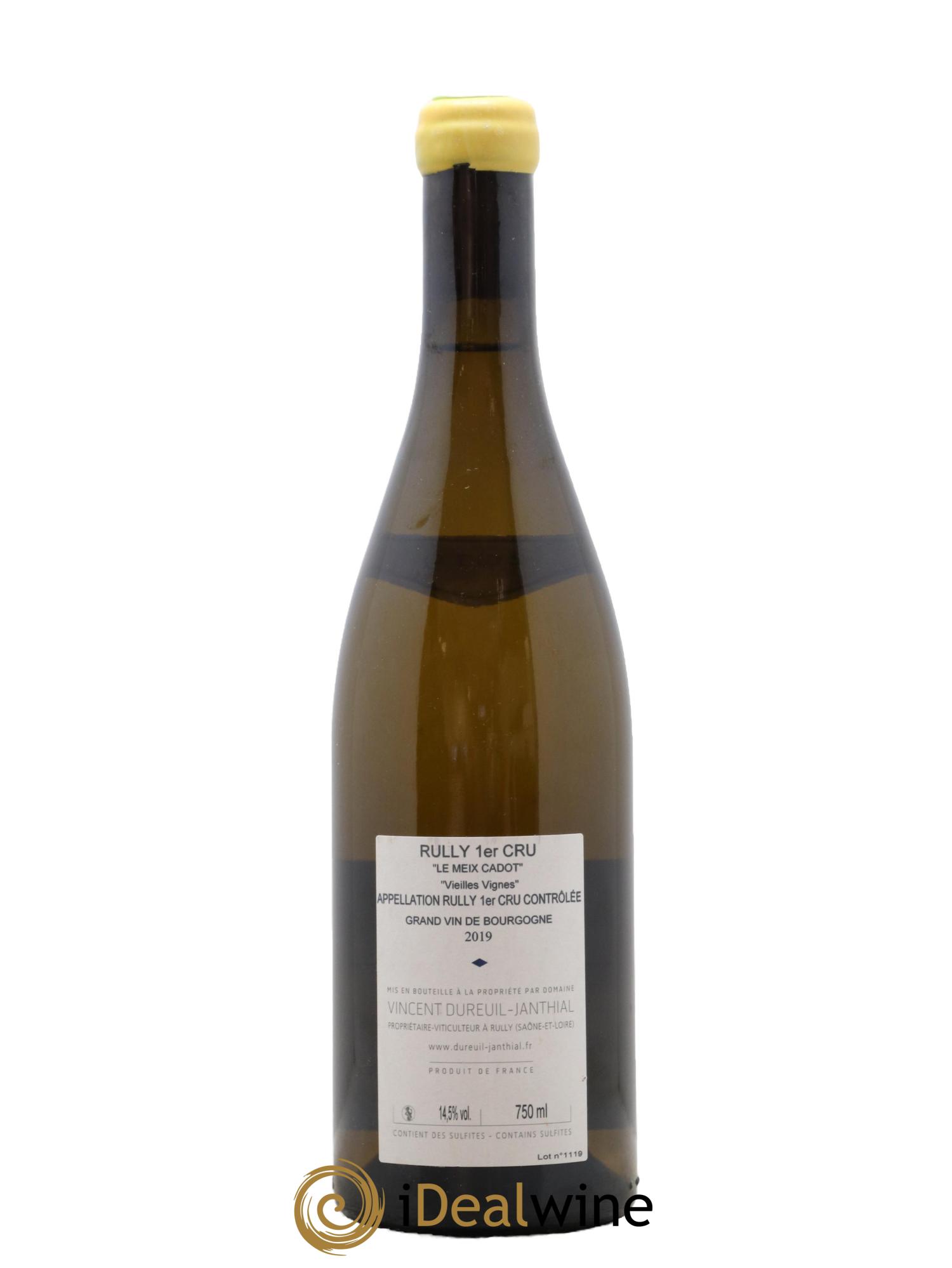 Rully 1er Cru Le Meix Cadot Vieilles Vignes Vincent Dureuil-Janthial 2019 - Lot de 1 bouteille - 1