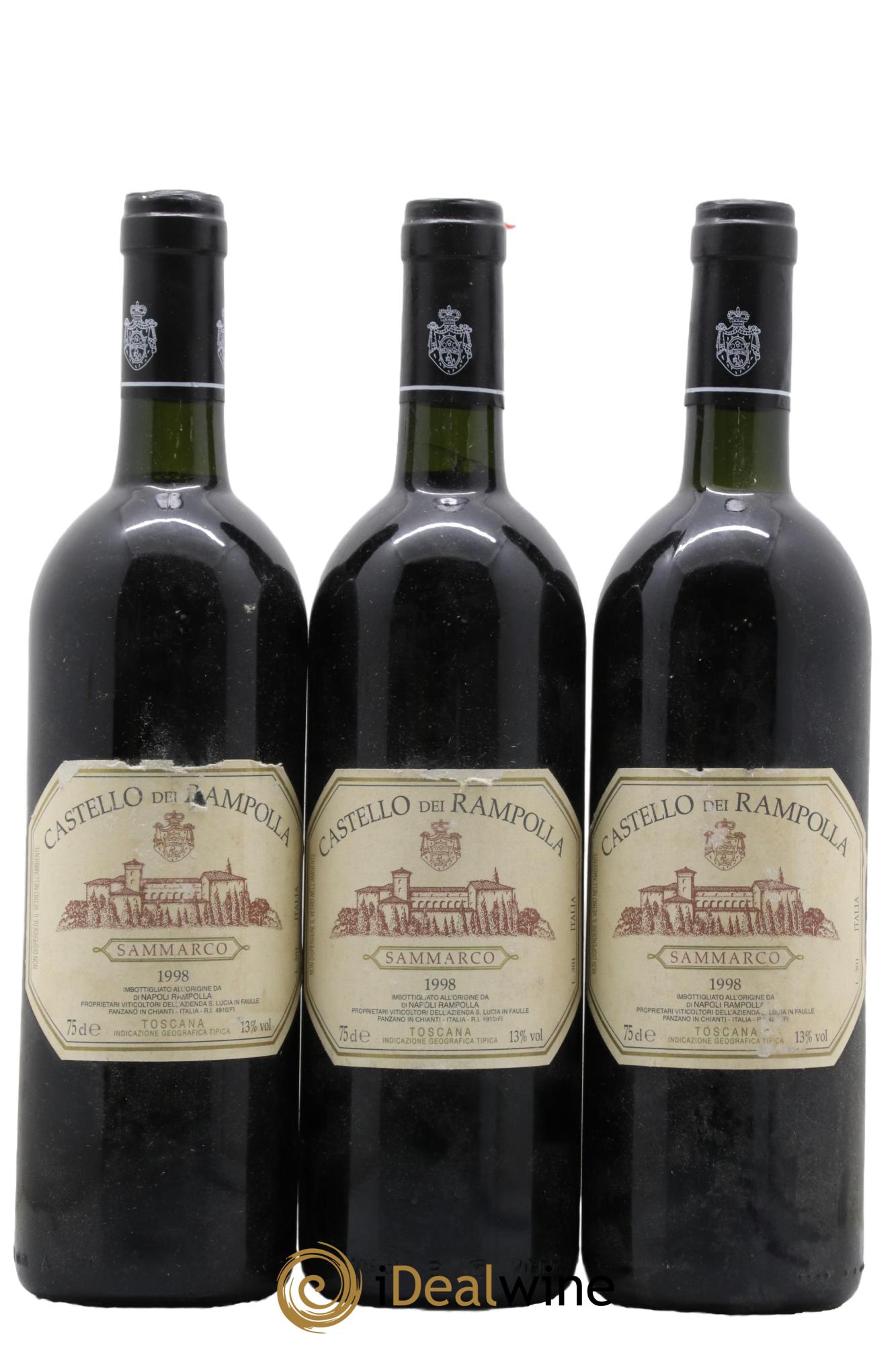 IGT Toscane Sammarco Castello Di Rampolla 1998 - Lot of 3 bottles - 0