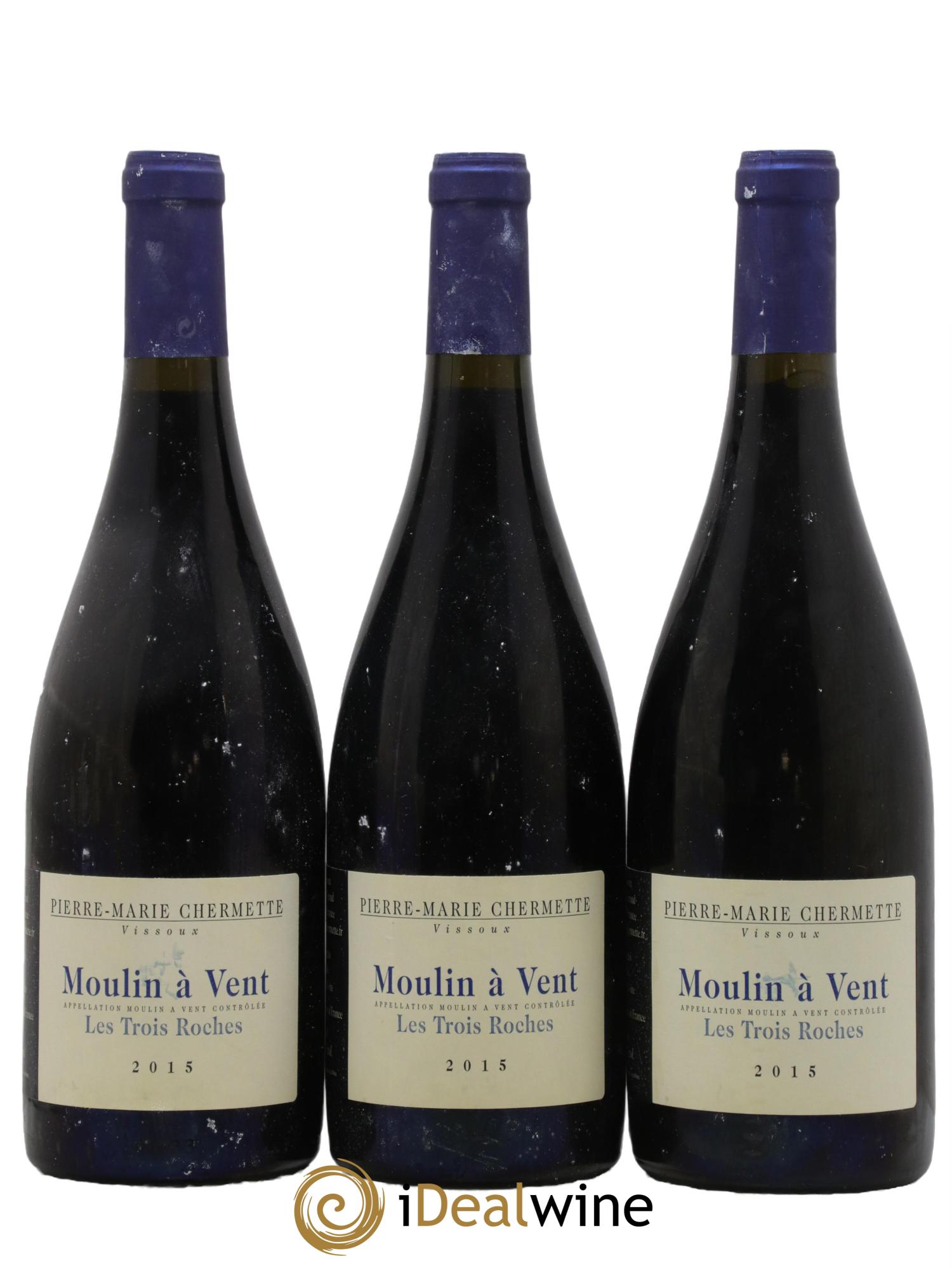 Moulin à Vent Les Trois Roches Domaine du Vissoux - P-M. Chermette 2015 - Posten von 3 Flaschen - 0