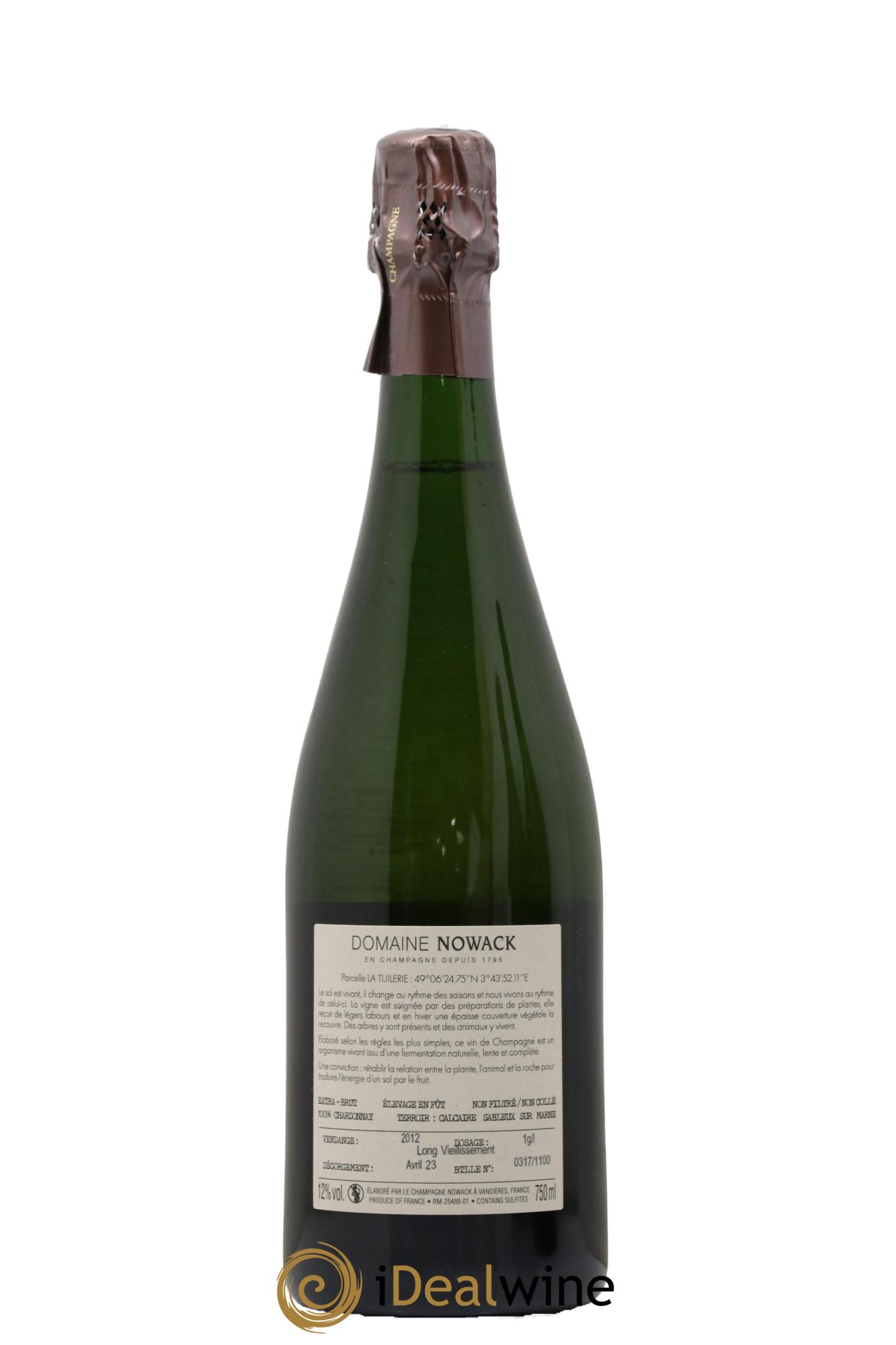 Champagne La Tuilerie LV RD Domaine Nowack 2012 - Lot de 1 bouteille - 1