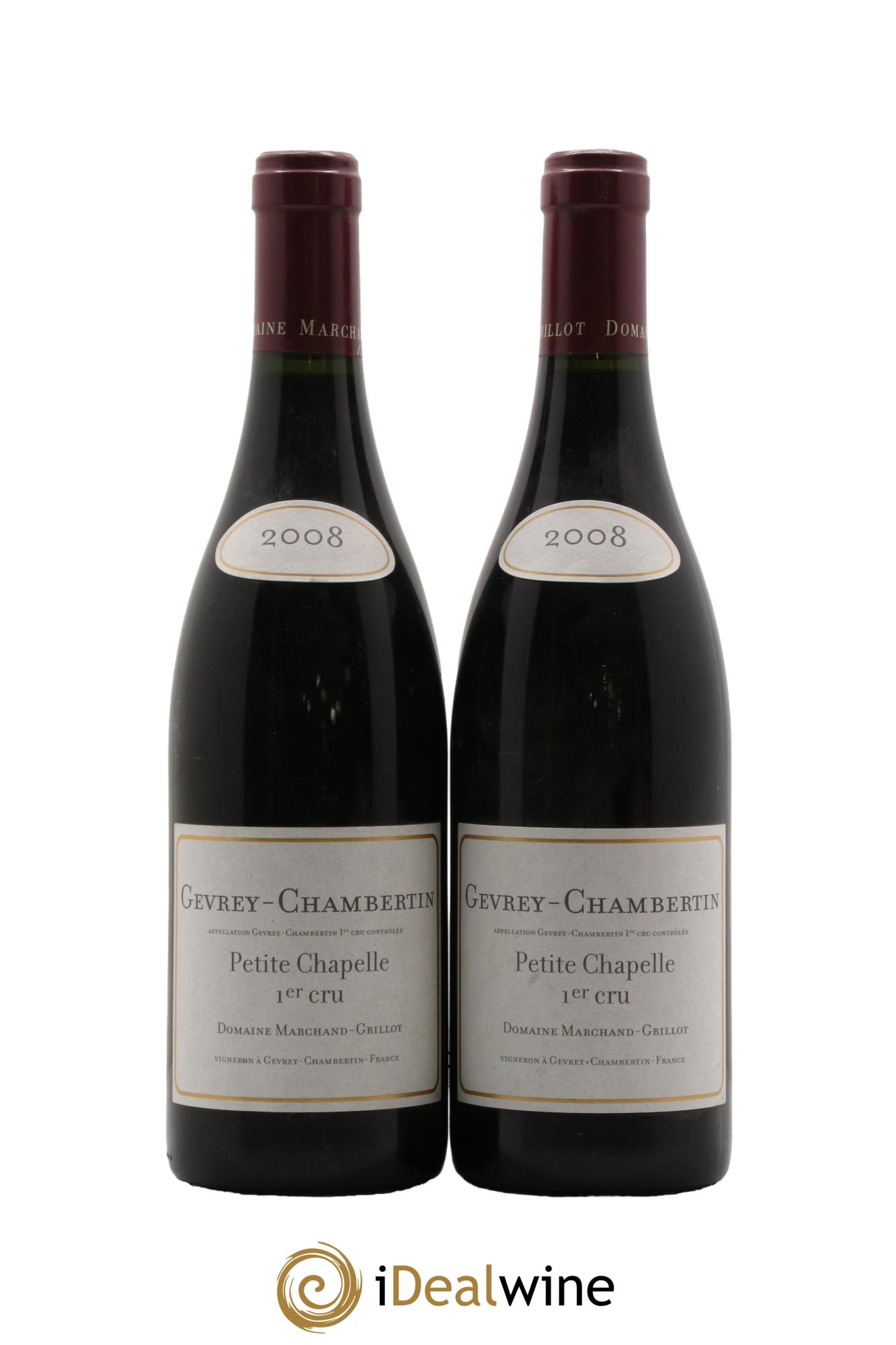 Gevrey-Chambertin 1er Cru Petite Chapelle Marchand Grillot 2008 - Lot of 2 bottles - 0