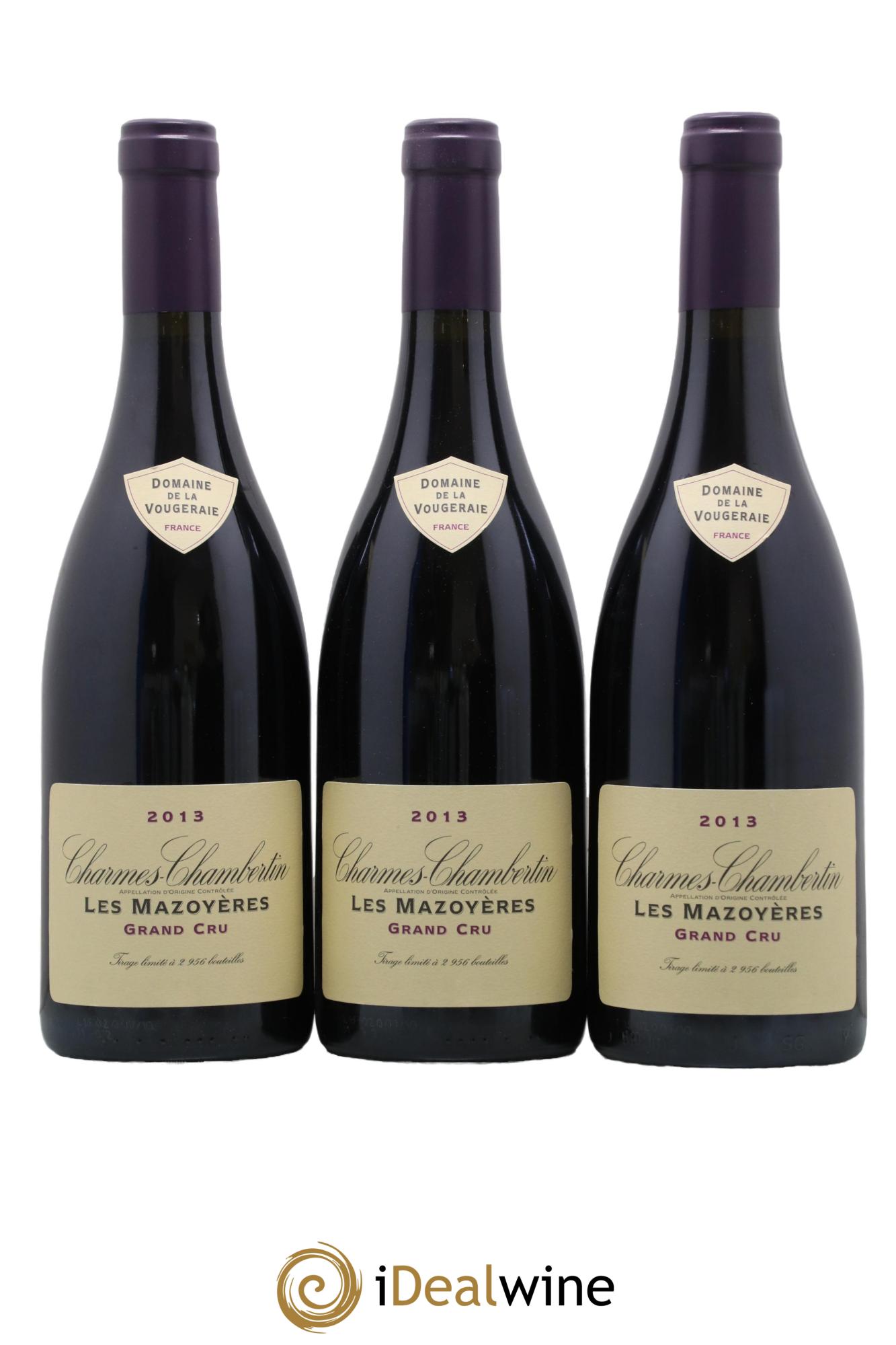 Charmes-Chambertin Grand Cru Les Mazoyères La Vougeraie 2013 - Lotto di 3 bottiglie - 0