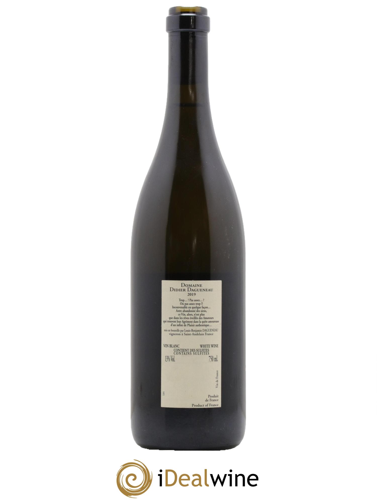 Vin de France Blanc Etc Dagueneau (Domaine Didier - Louis-Benjamin) 2019 - Lotto di 1 bottiglia - 1