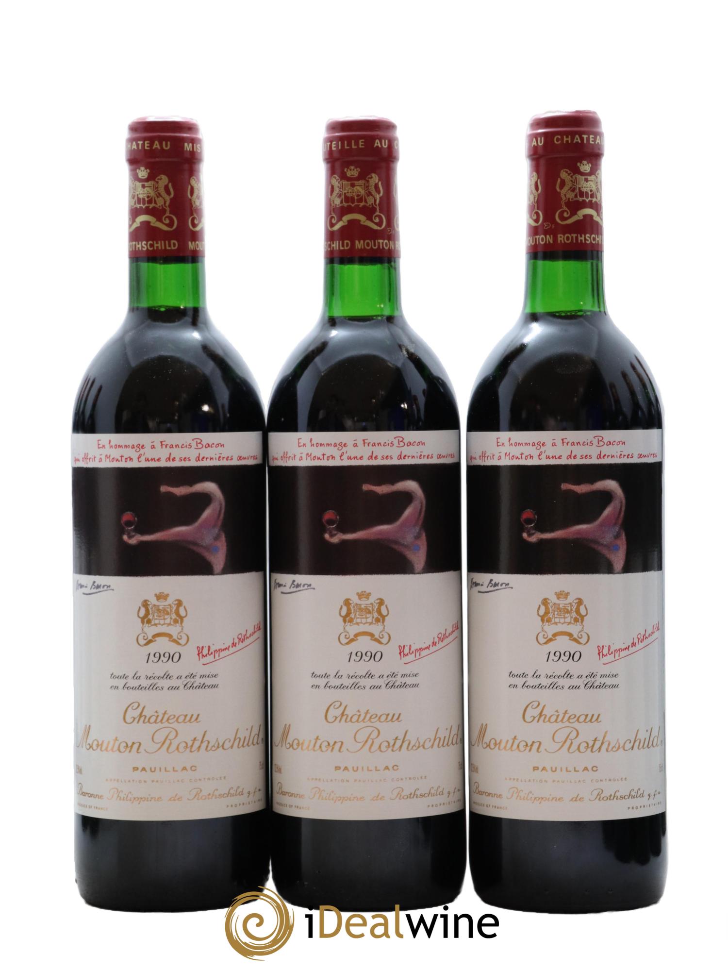 Château Mouton Rothschild 1er Grand Cru Classé 1990 - Lot of 12 bottles - 1