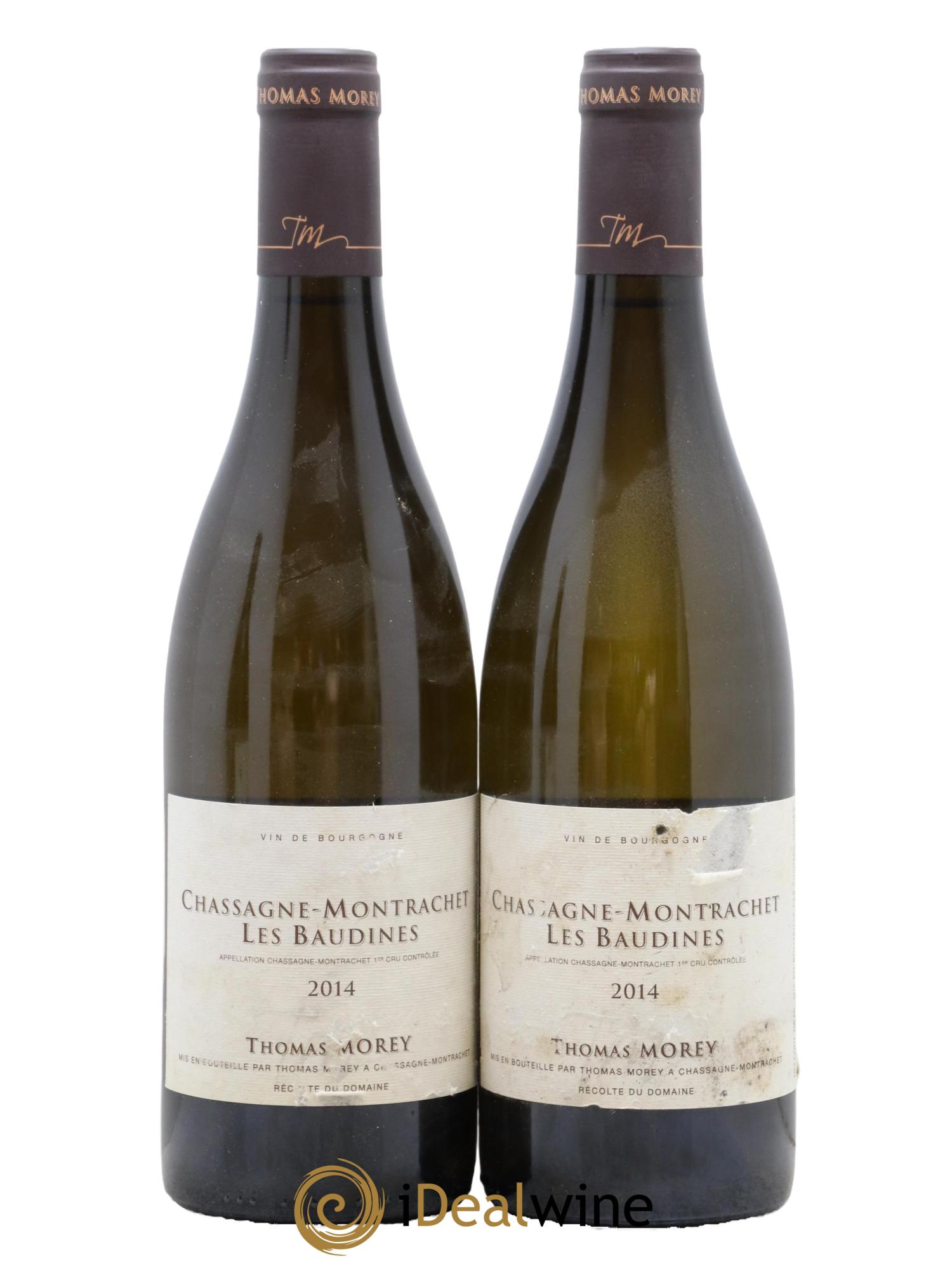 Chassagne-Montrachet 1er Cru Les Baudines Thomas Morey  2014 - Posten von 2 Flaschen - 0