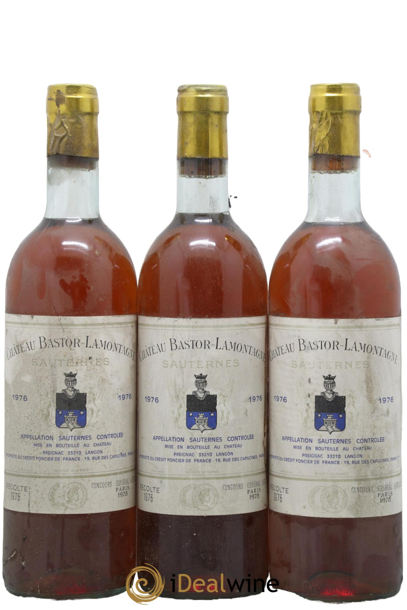 Château Bastor Lamontagne  1976 - Lot of 3 bottles - 0