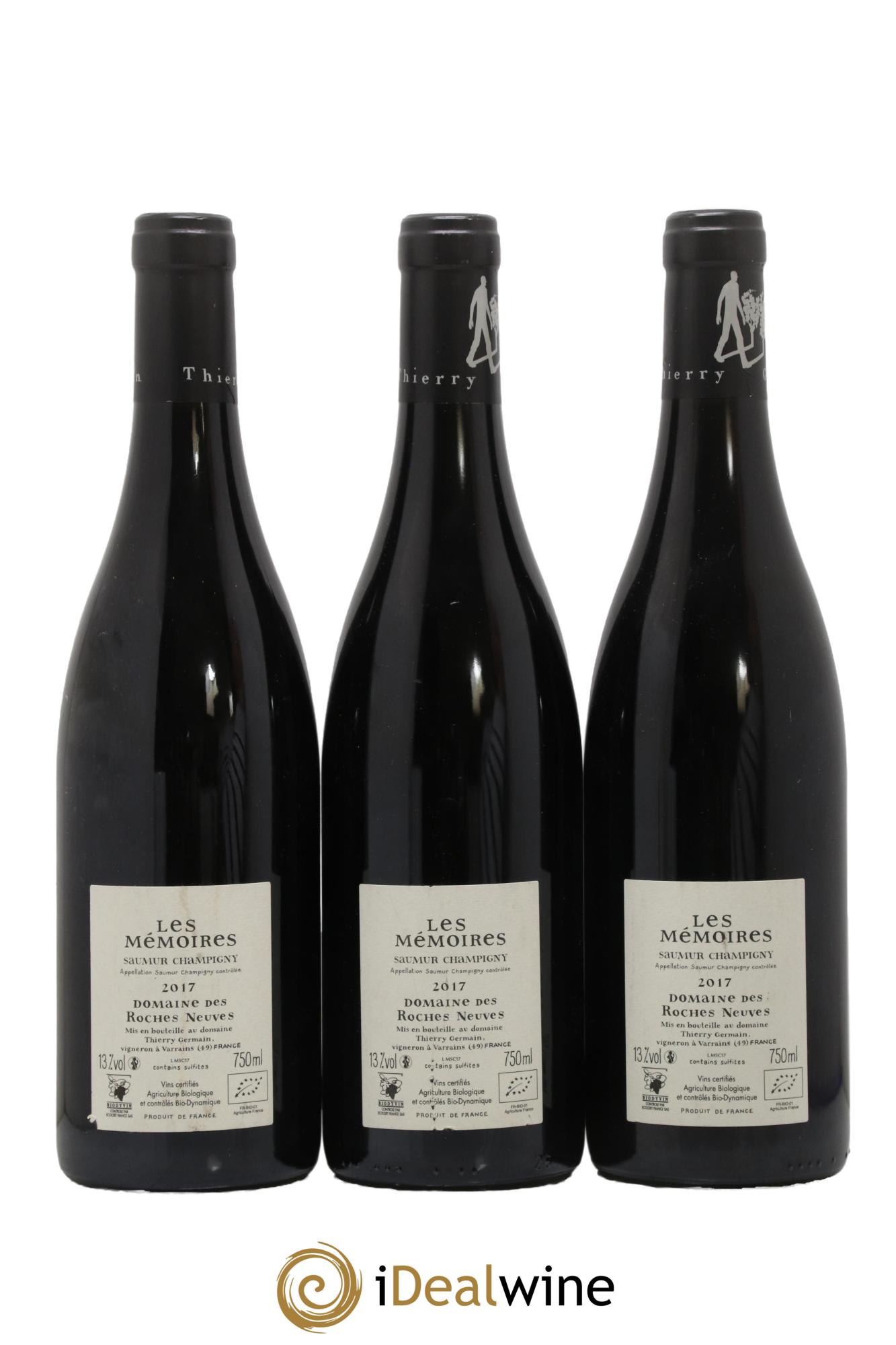 Saumur-Champigny Les Mémoires Domaine des Roches Neuves - Thierry Germain  2017 - Lot de 3 bouteilles - 1