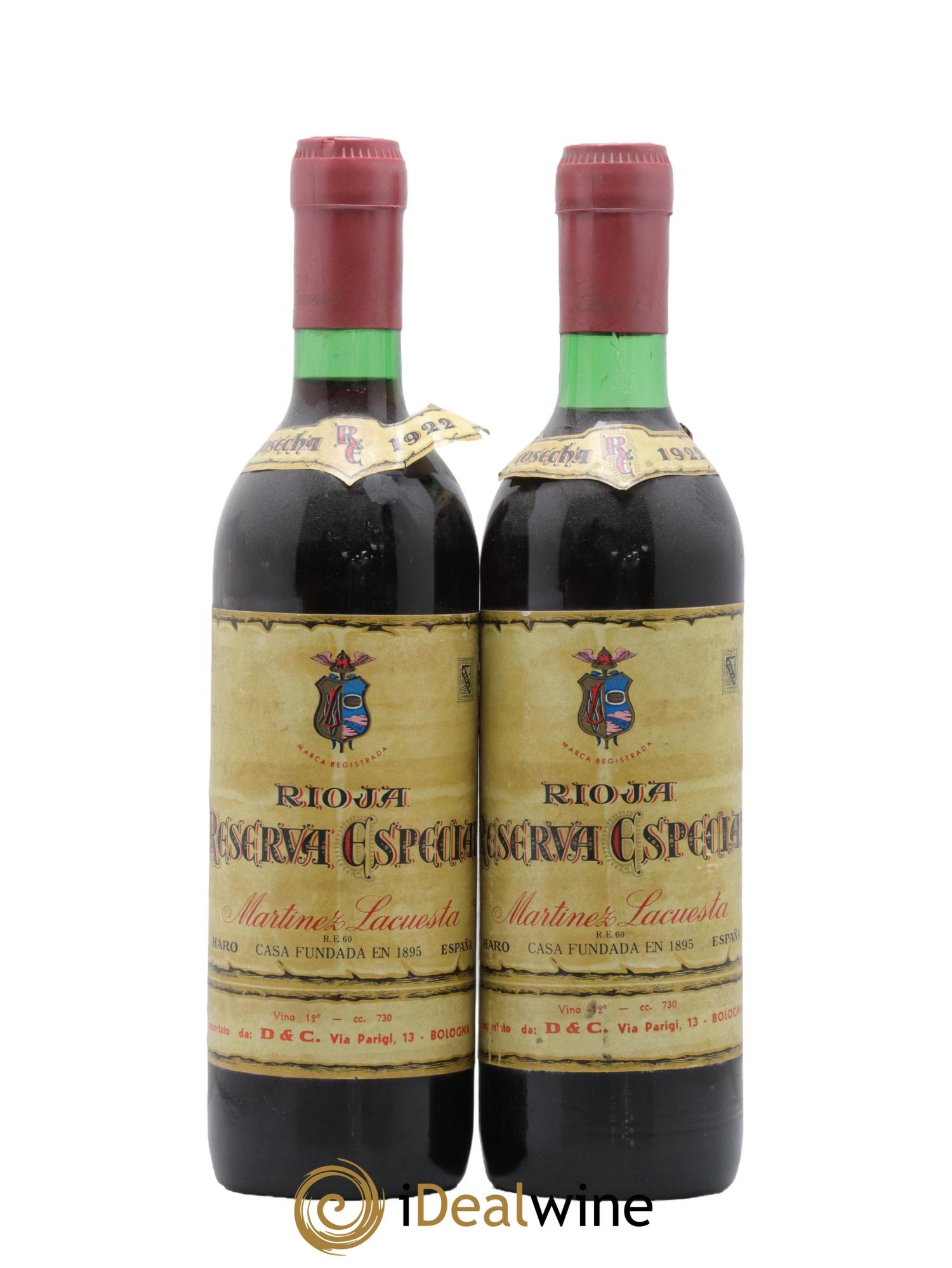 Rioja DOCA Reserva Especial Martinez Lacuesta 1922 - Lot de 2 bouteilles - 0