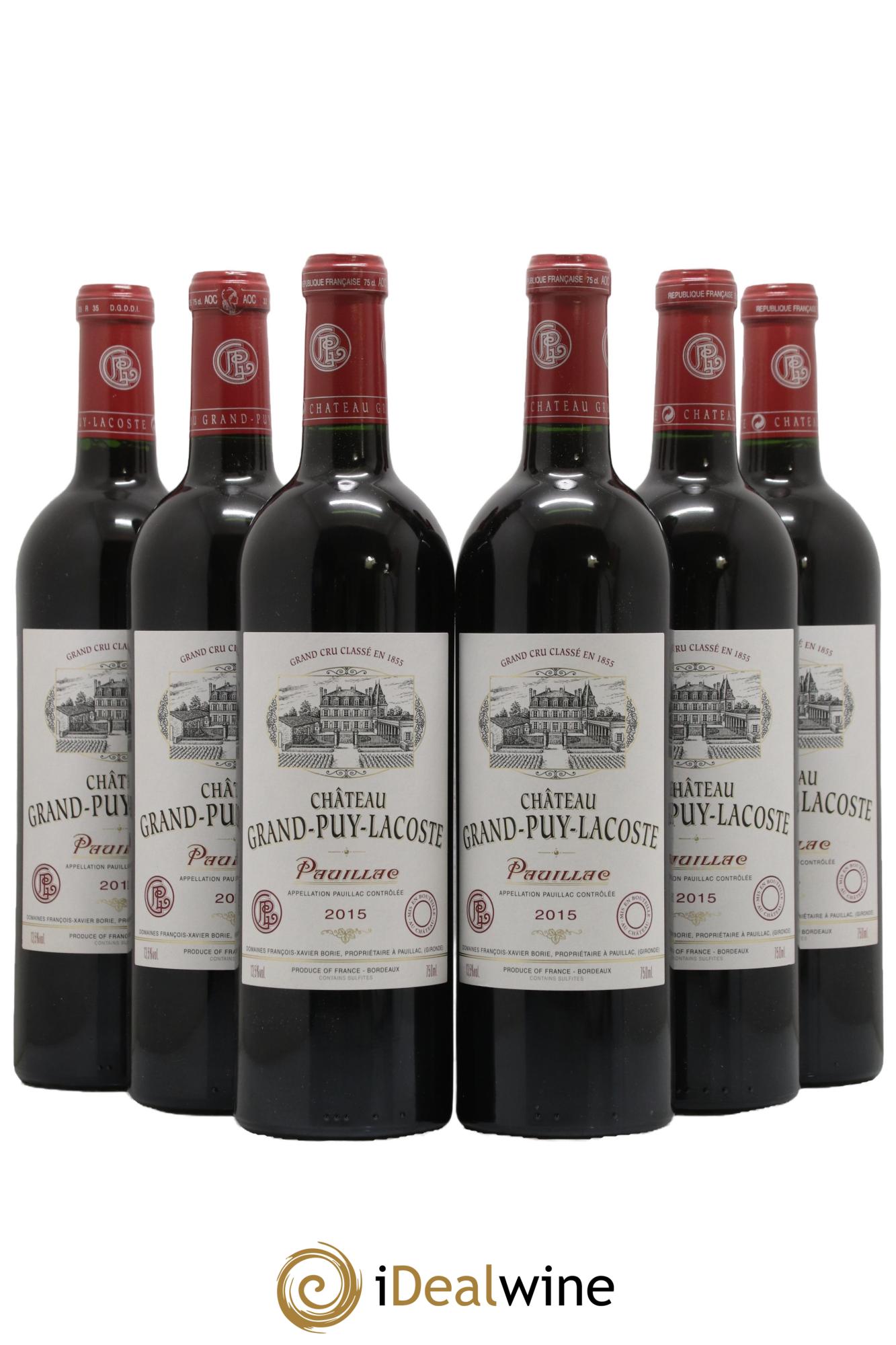 Château Grand Puy Lacoste 5ème Grand Cru Classé 2015 - Posten von 6 Flaschen - 0