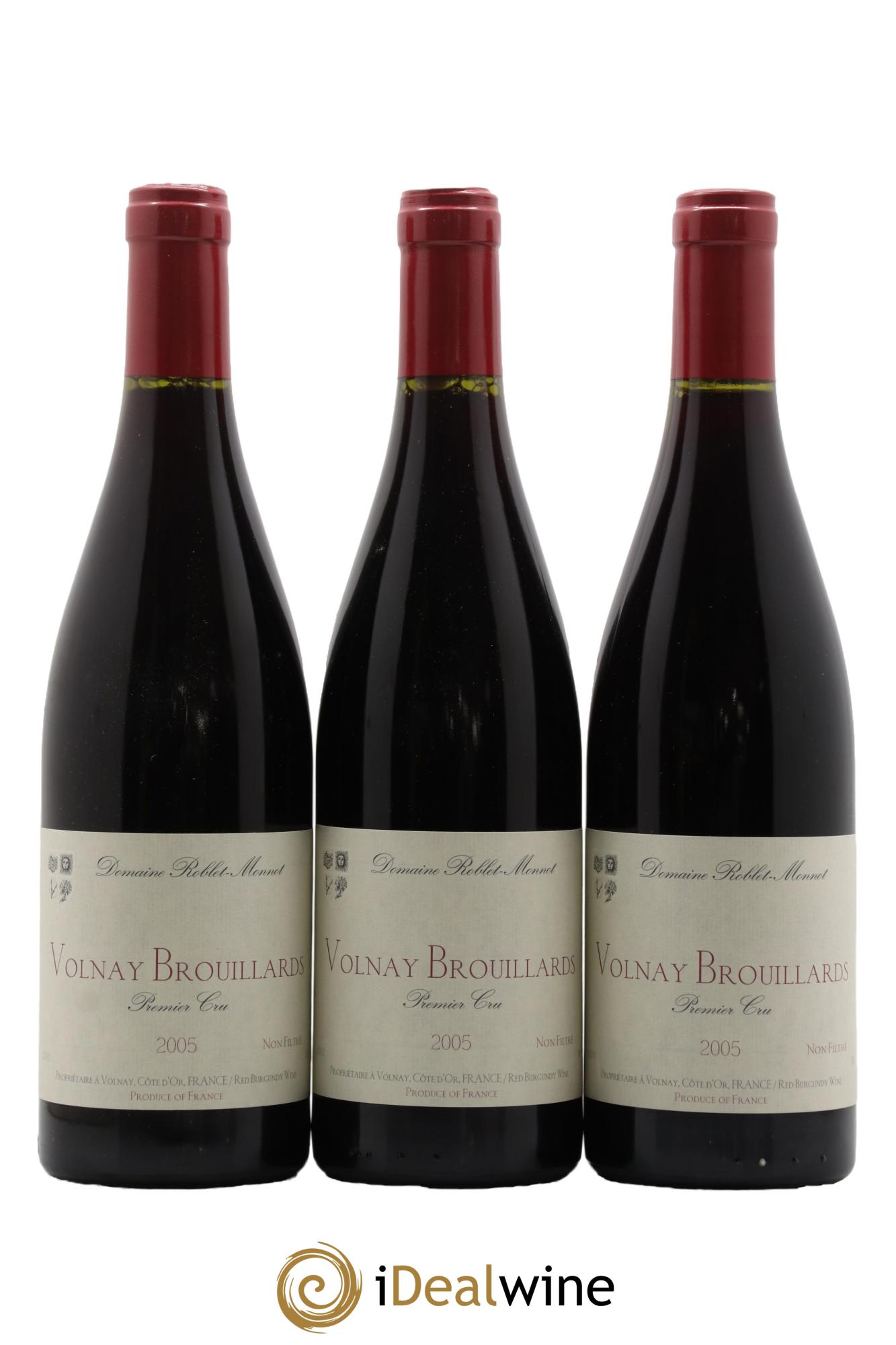 Volnay 1er Cru Brouillards Roblet-Monnot (Domaine)  2005 - Lot of 3 bottles - 0