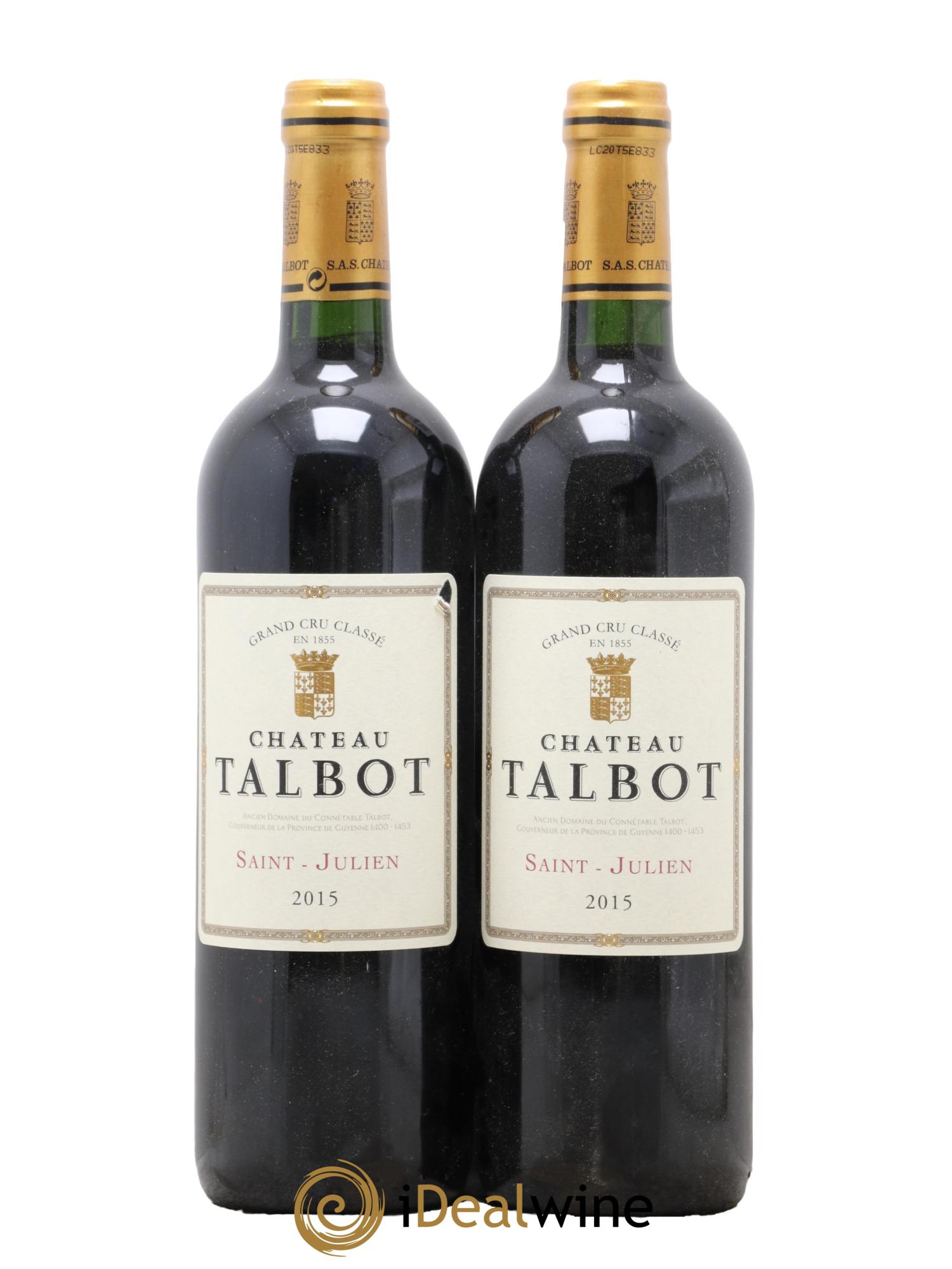 Château Talbot 4ème Grand Cru Classé 2015 - Posten von 2 Flaschen - 0