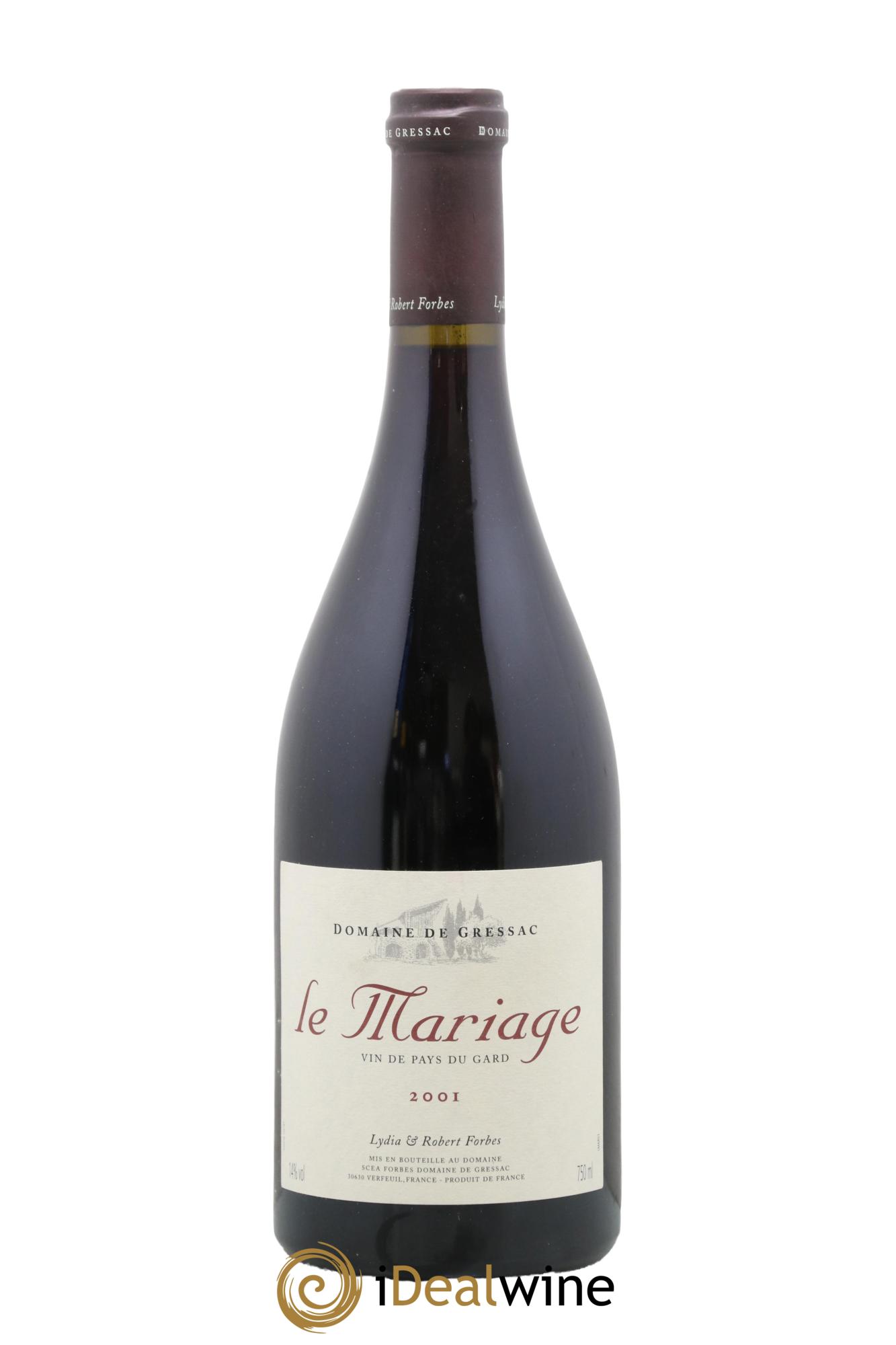 IGP Pays du Gard (Vin de Pays du Gard) Mariage LR Forbes Gressac 2001 - Lotto di 1 bottiglia - 0