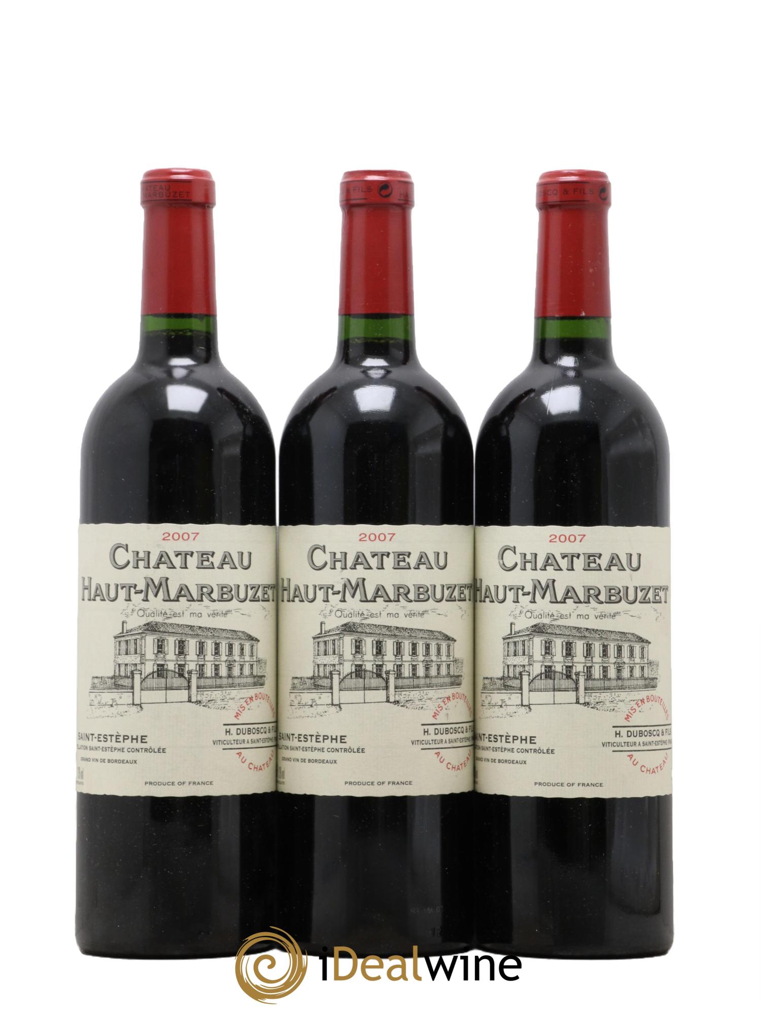 Château Haut Marbuzet 2007 - Lotto di 3 bottiglie - 0