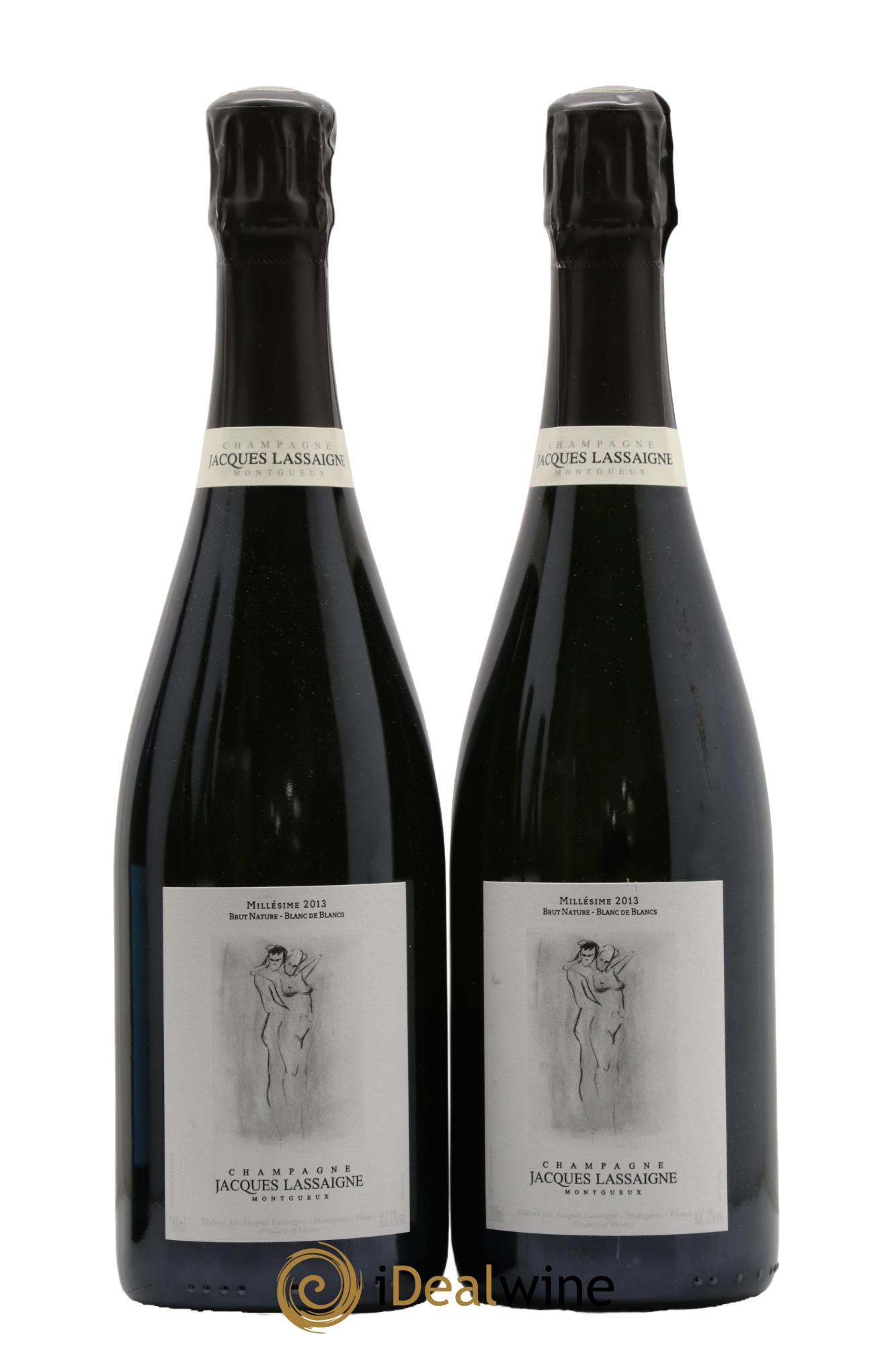 Brut Nature Blanc de Blancs millésimé Jacques Lassaigne 2013 - Lot de 2 bouteilles - 0