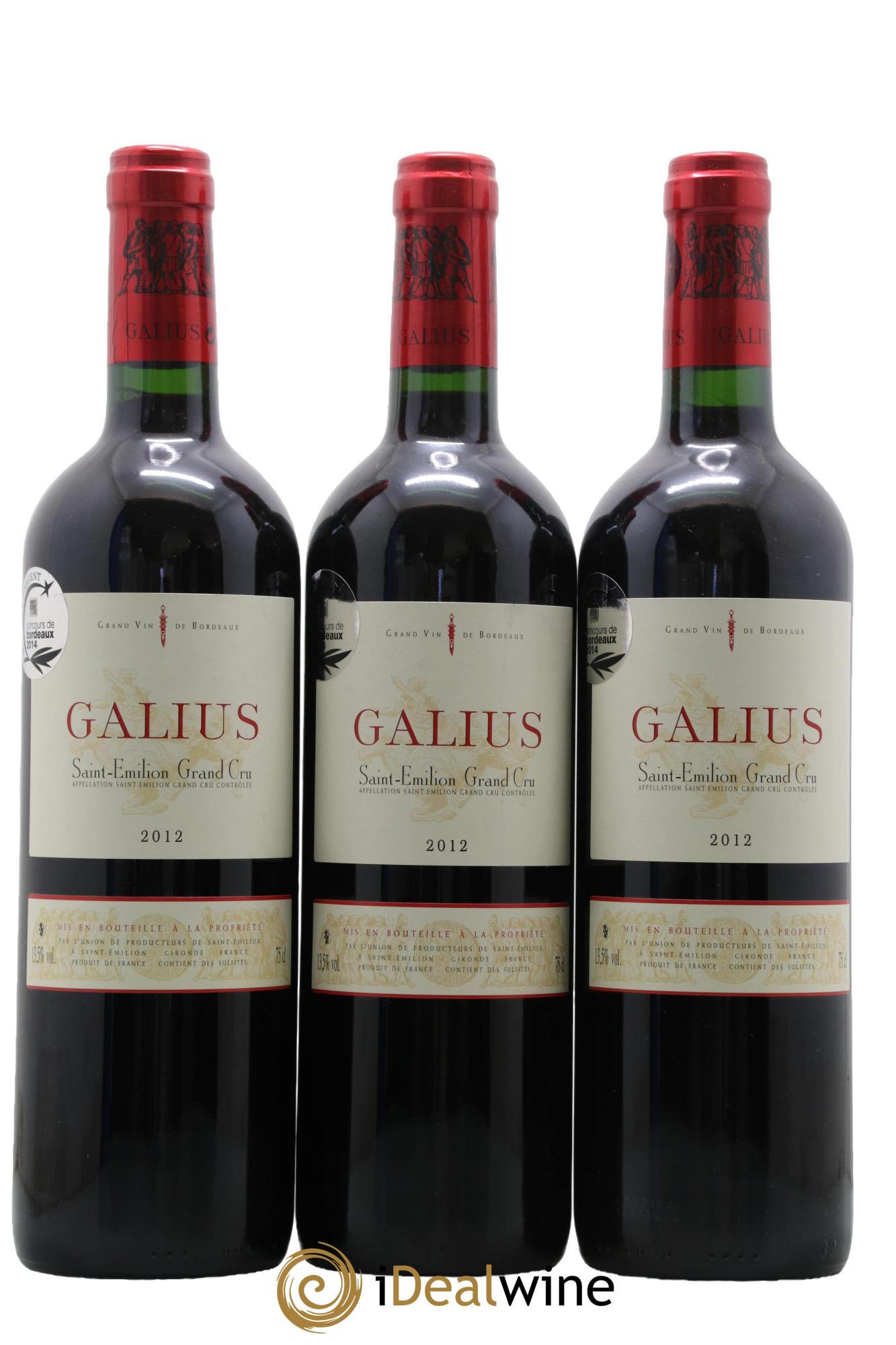 Château Galius 2012 - Lot de 3 bouteilles - 0