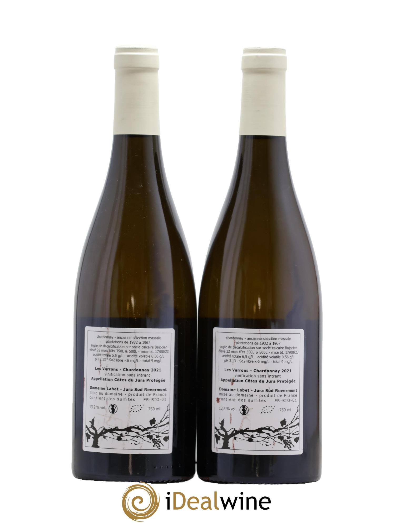 Côtes du Jura Chardonnay Les Varrons Romain - Julien  - Charline Labet 2021 - Lot of 2 bottles - 1