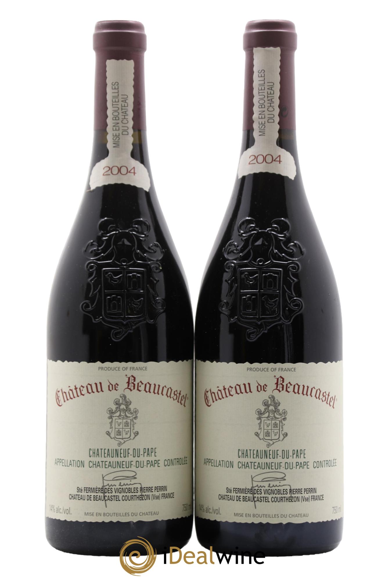 Châteauneuf-du-Pape Château de Beaucastel Famille Perrin 2004 - Lotto di 2 bottiglie - 0