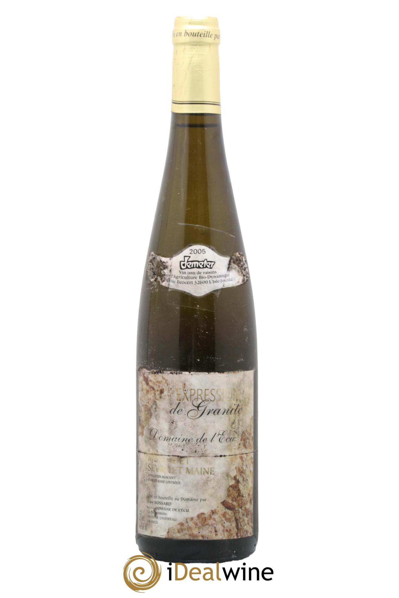 Vin de France (anciennement Muscadet-Sèvre-et-Maine) Expression de Granite Domaine de L'Ecu 2005 - Posten von 1 Flasche - 0