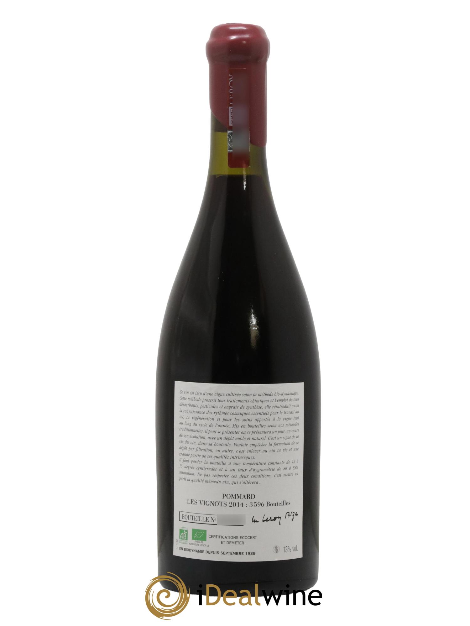 Pommard Les Vignots Leroy (Domaine) 2014 - Posten von 1 Flasche - 1