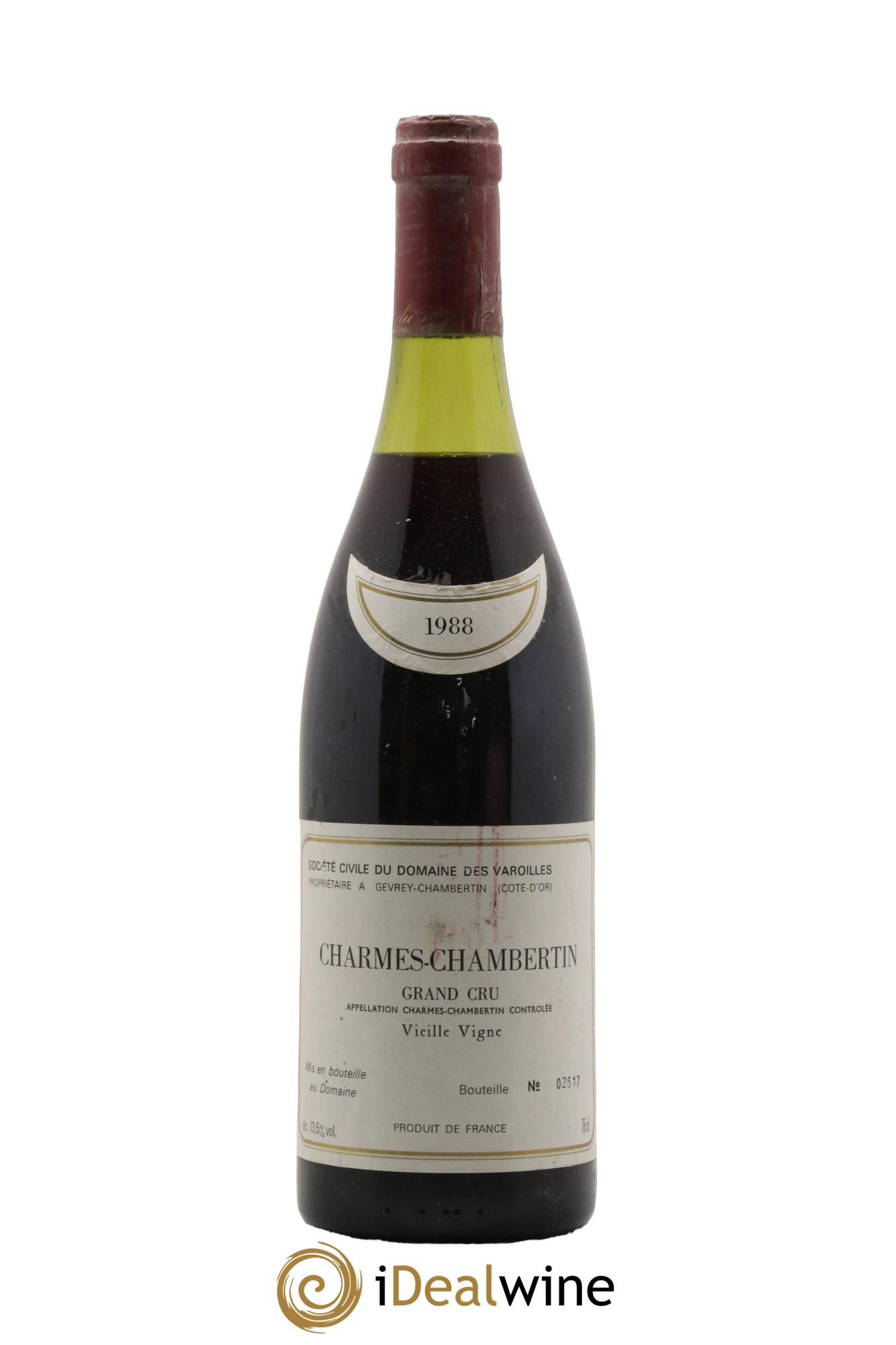 Charmes-Chambertin Grand Cru Varoilles (Domaine des) Vieille Vigne 1988 - Lotto di 1 bottiglia - 0