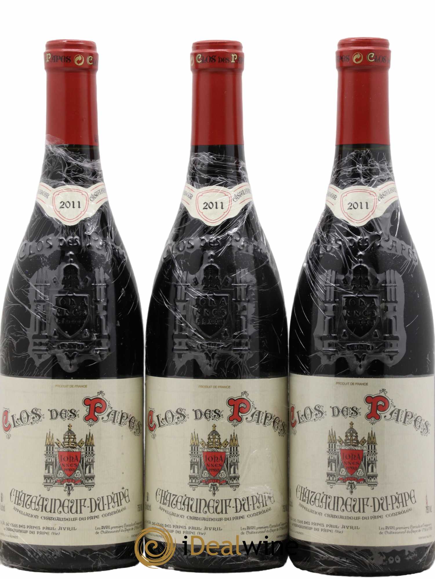 Châteauneuf-du-Pape Clos des Papes - Paul Avril  2011 - Lot de 3 bouteilles - 0