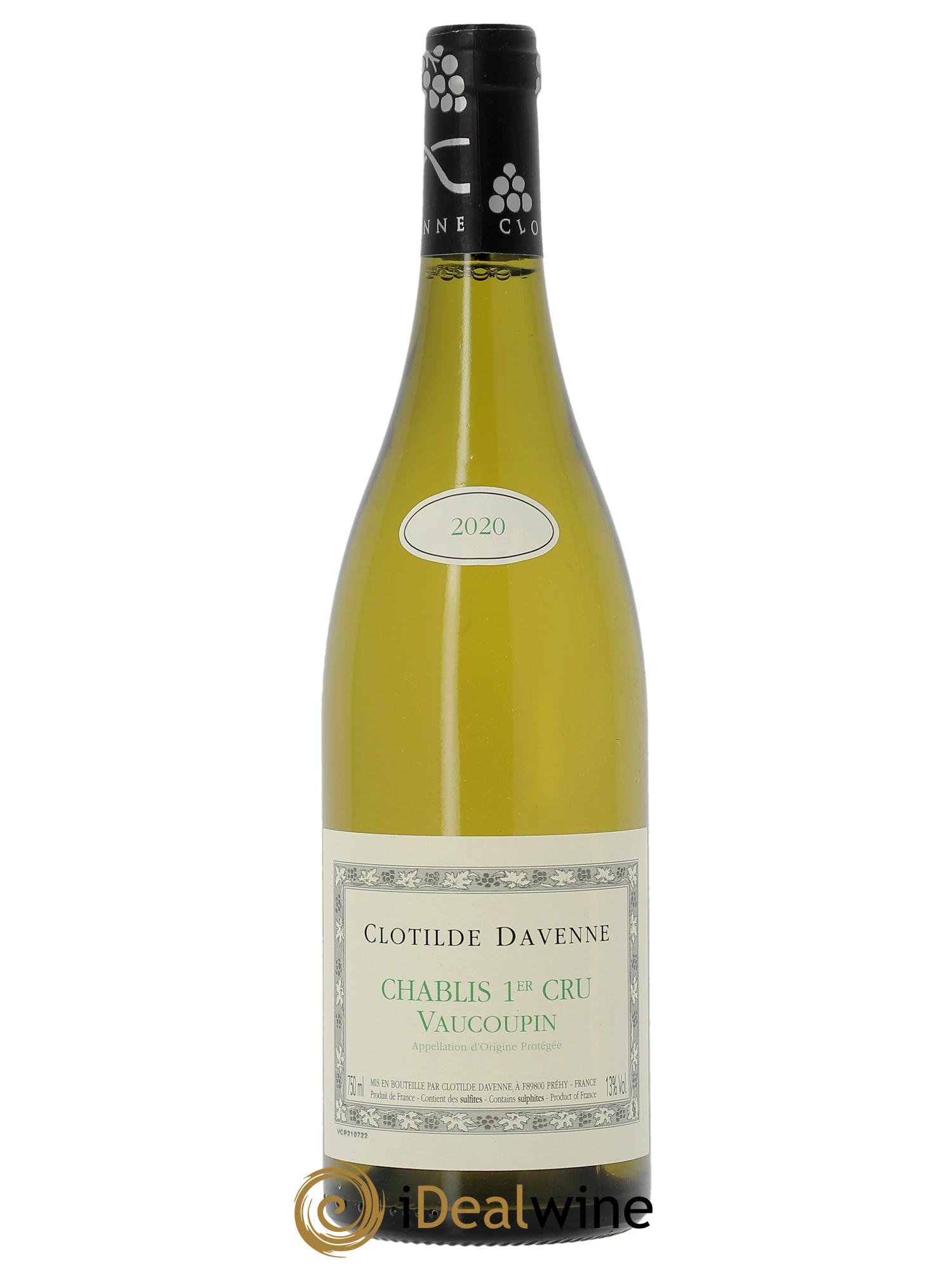 Chablis 1er Cru Vaucoupin Clotilde Davenne  2020 - Lot of 1 bottle - 0