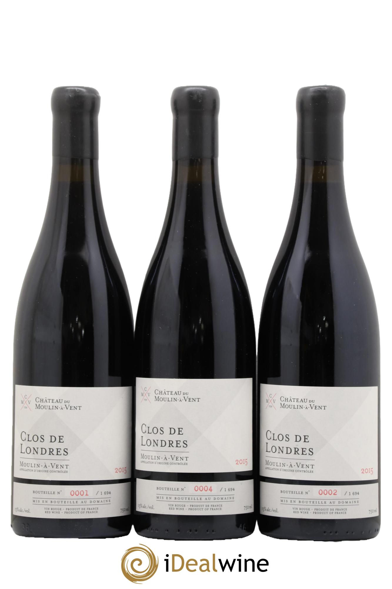 Moulin à Vent Clos de Londres  Chateau de Moulin A Vent 2015 - Lot de 3 bouteilles - 0