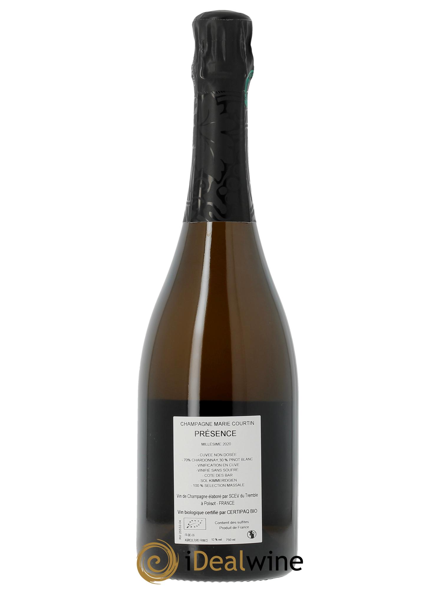 Présence Extra-Brut Marie Courtin   2020 - Lot de 1 bouteille - 1