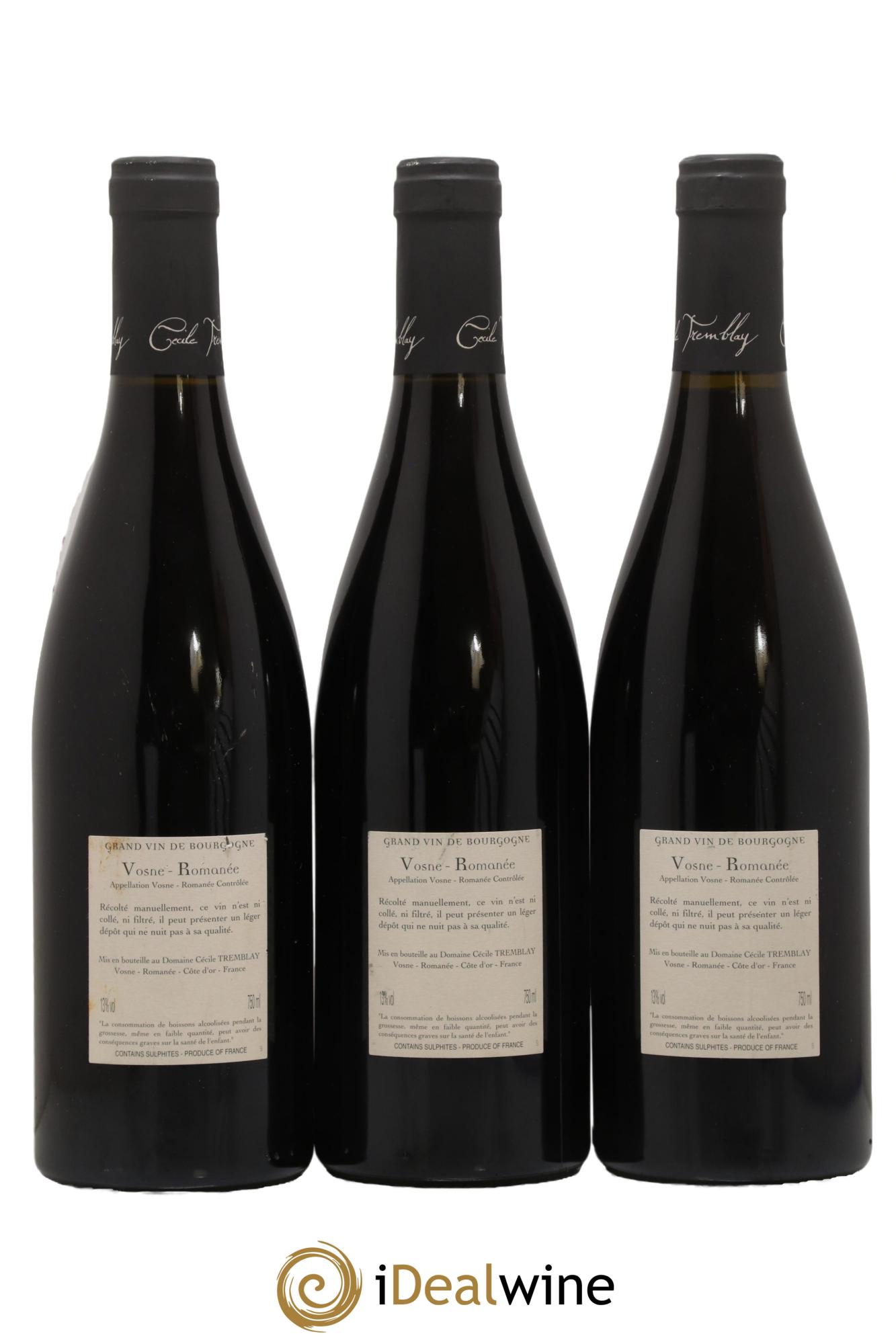 Vosne-Romanée Vieilles Vignes Cécile Tremblay  2012 - Lot de 3 bouteilles - 1