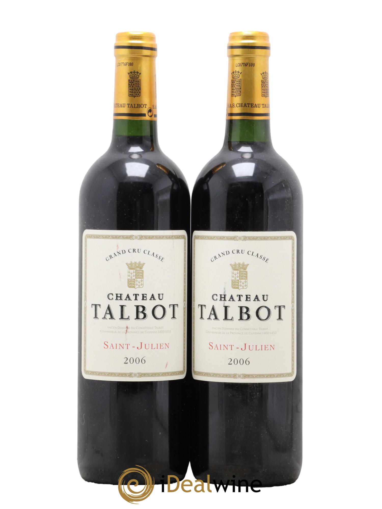 Château Talbot 4ème Grand Cru Classé 2006 - Posten von 2 Flaschen - 0