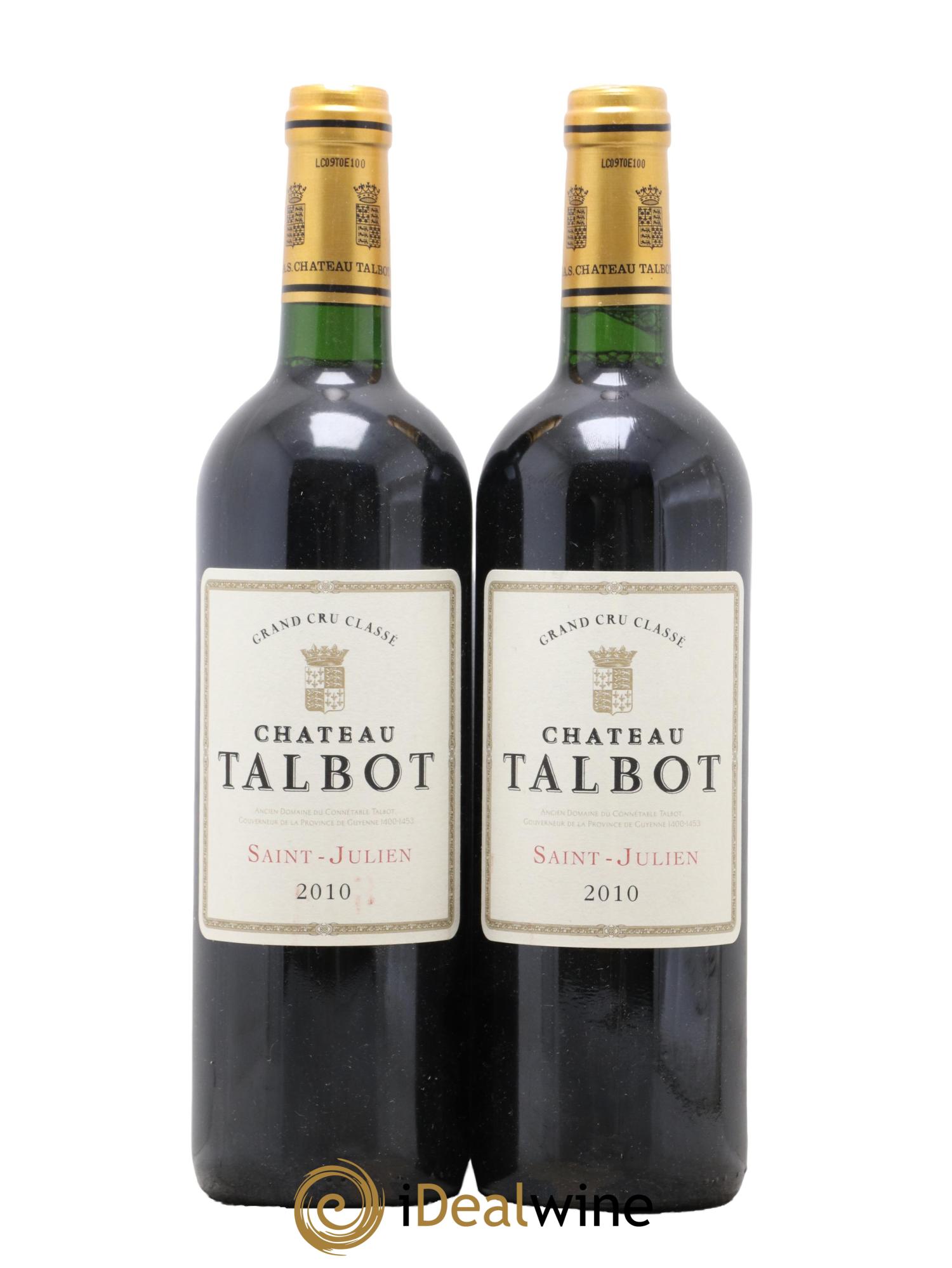 Château Talbot 4ème Grand Cru Classé 2010 - Posten von 2 Flaschen - 0