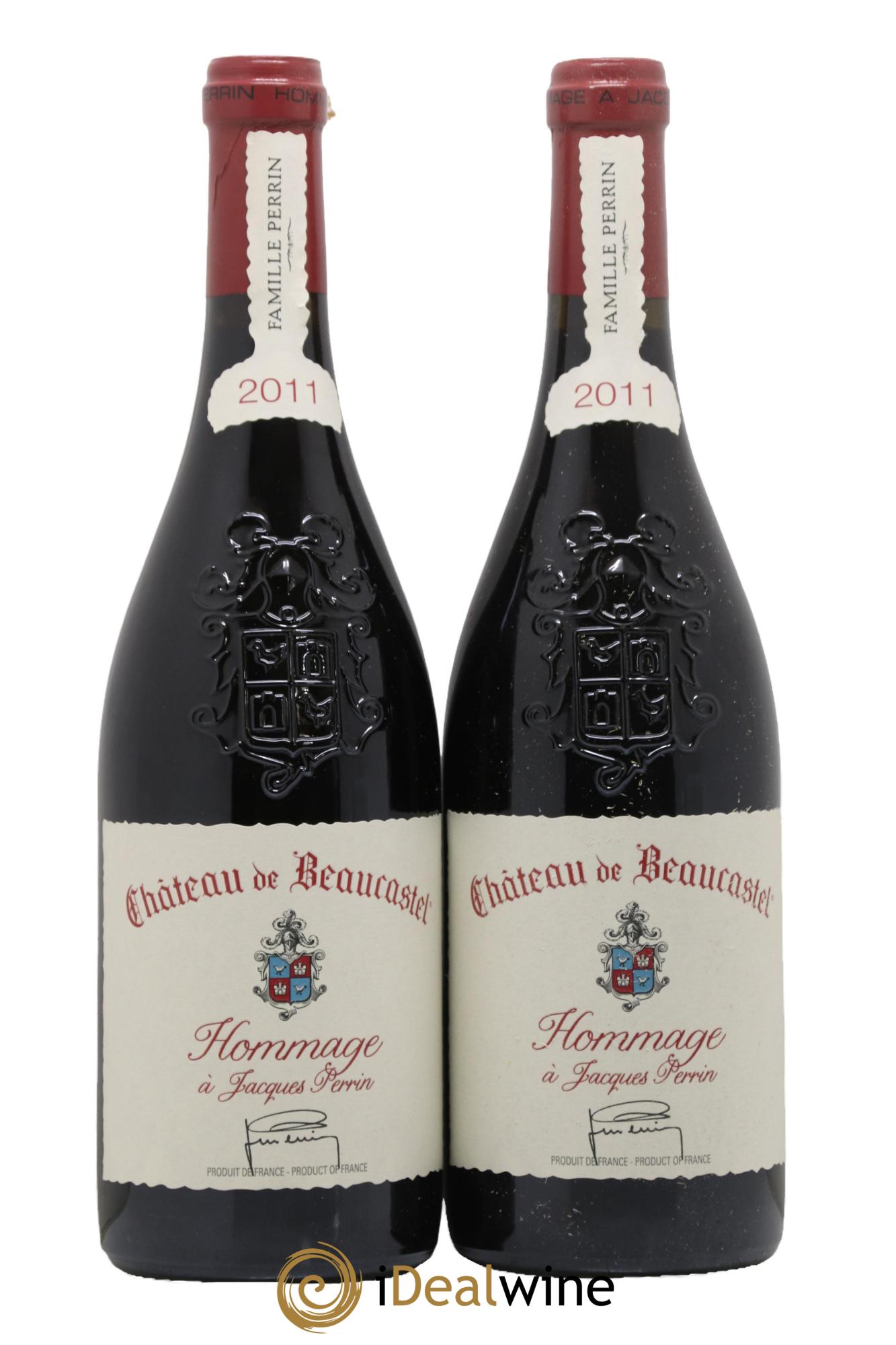 Châteauneuf-du-Pape Château de Château de Beaucastel Hommage à Jacques Perrin Famille Perrin 2011 - Lot of 2 bottles - 1