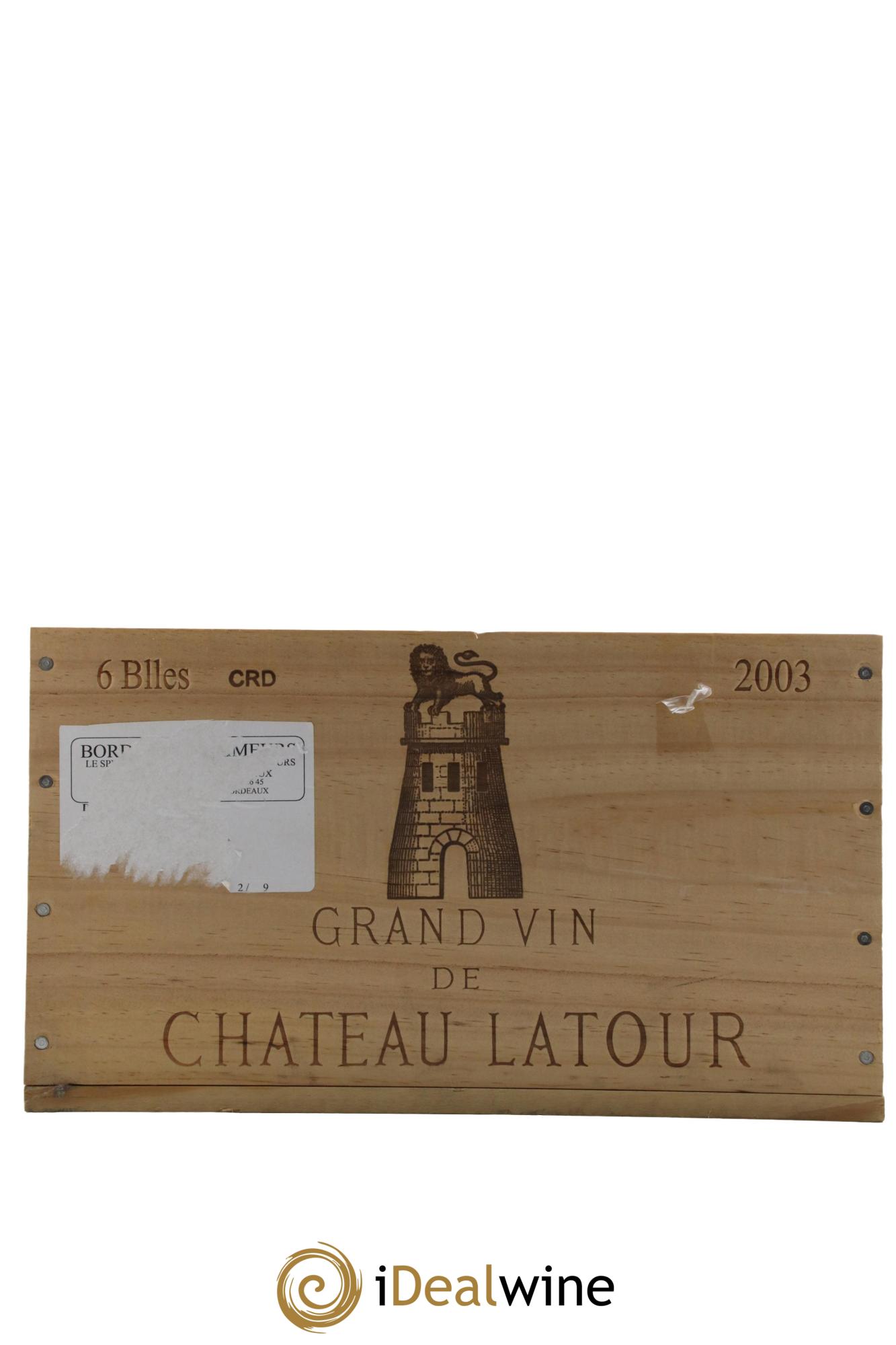 Château Latour 1er Grand Cru Classé 2003 - Posten von 6 Flaschen - 6