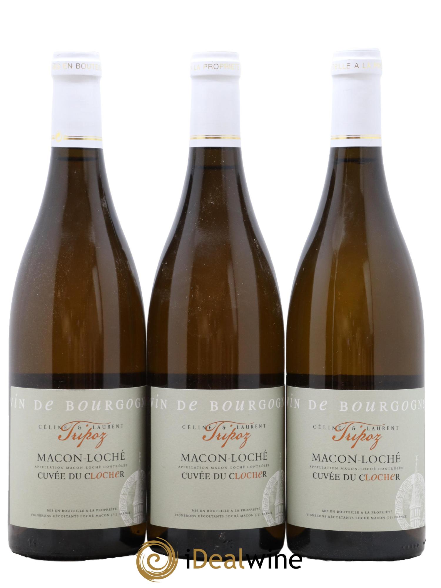 Mâcon Loche Cuvee Du Clocher Tripoz 2015 - Lot de 3 bouteilles - 0