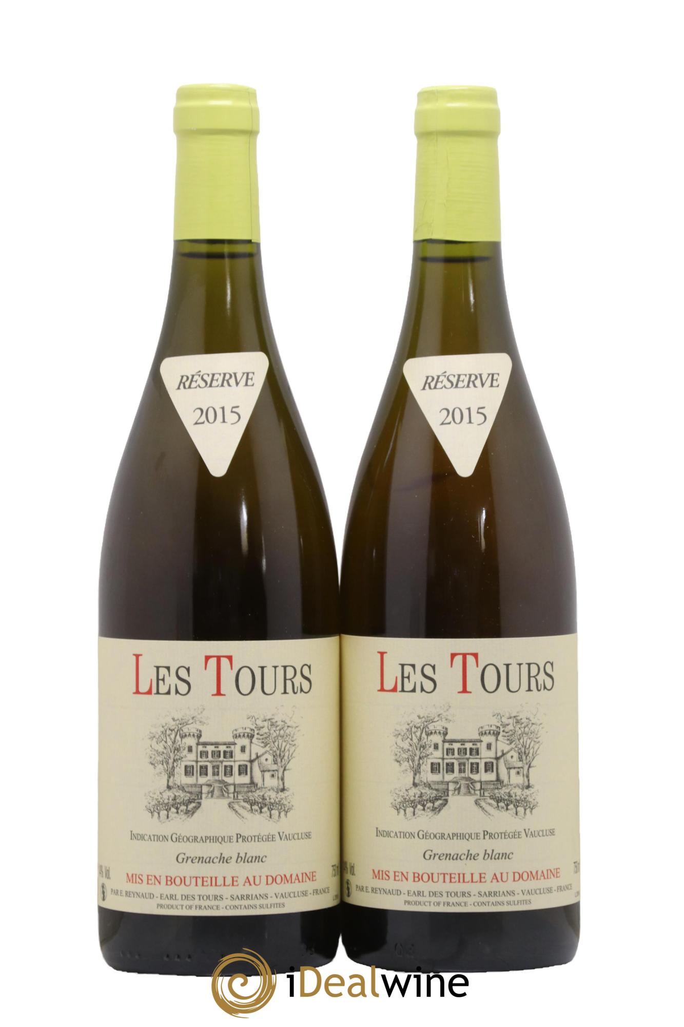 IGP Vaucluse (Vin de Pays de Vaucluse) Les Tours Grenache Blanc Emmanuel Reynaud 2015 - Lot of 2 bottles - 0