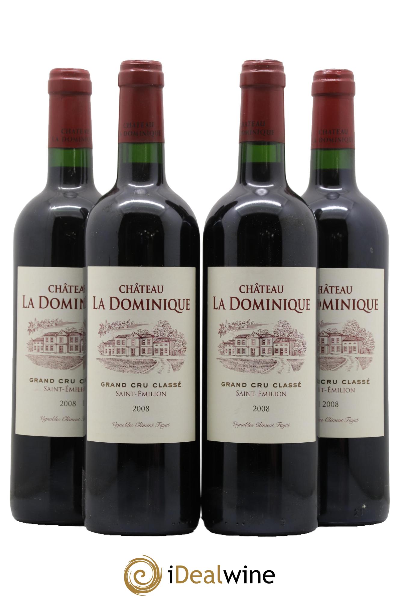 Château la Dominique Grand Cru Classé 2008 - Lot of 4 bottles - 0