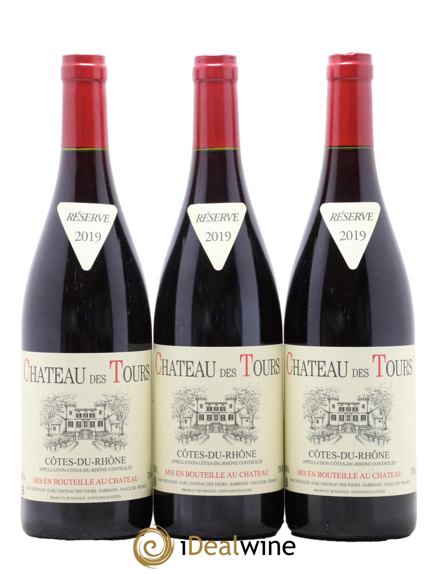 Côtes du Rhône Château des Tours Emmanuel Reynaud 2019 - Lot of 3 bottles - 0