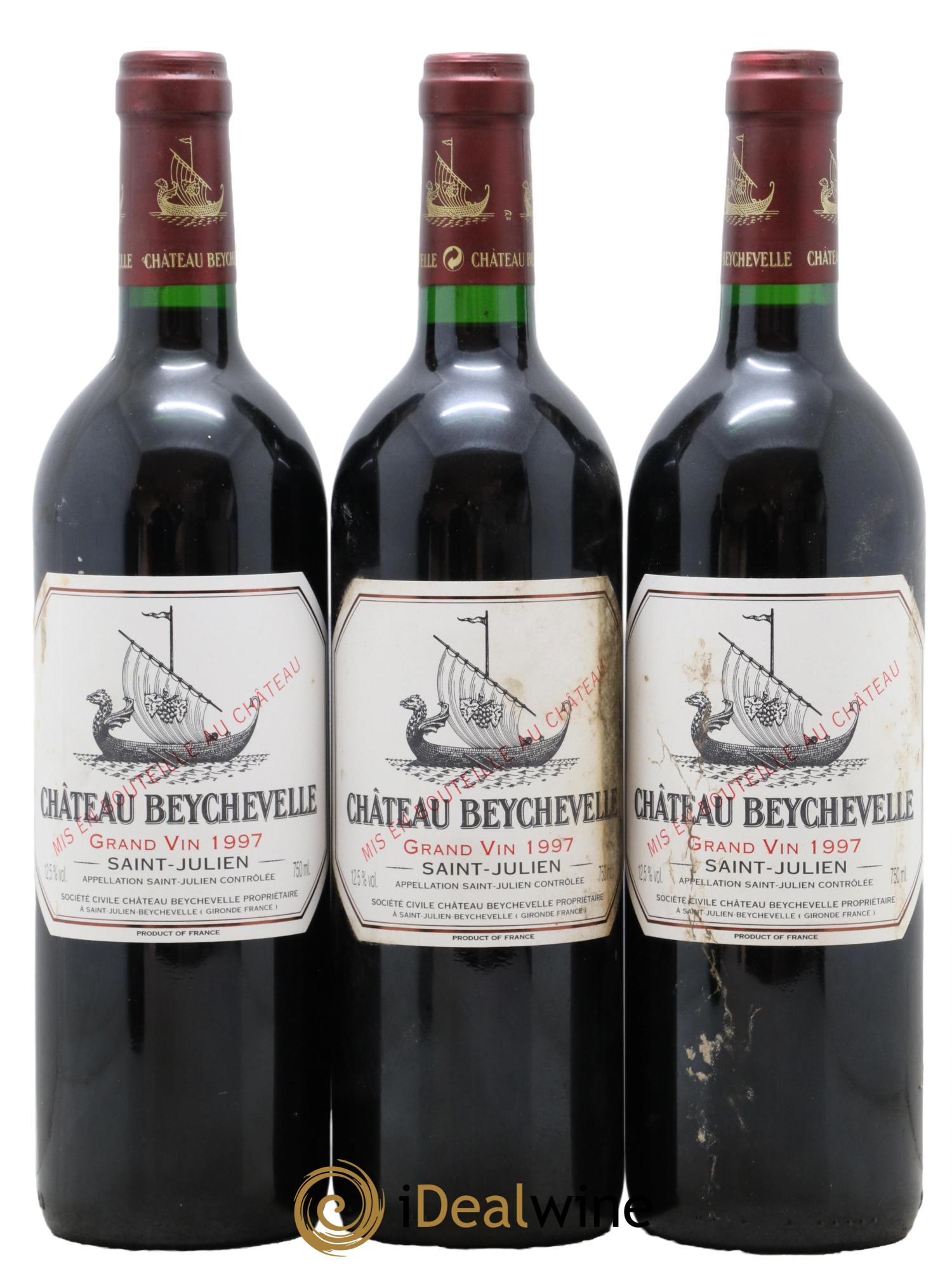 Château Beychevelle 4ème Grand Cru Classé  1997 - Lot de 3 bouteilles - 0