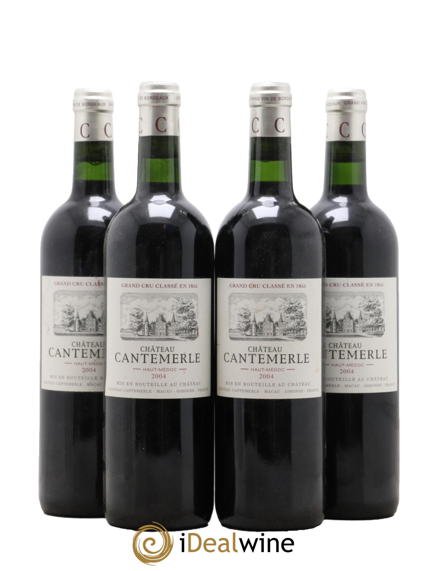 Château Cantemerle 5ème Grand Cru Classé 2004 - Lot de 4 bouteilles - 0