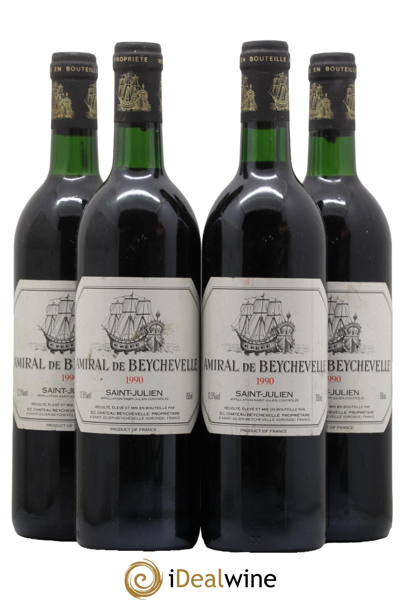 Amiral de Beychevelle Second Vin 1990 - Posten von 4 Flaschen - 0