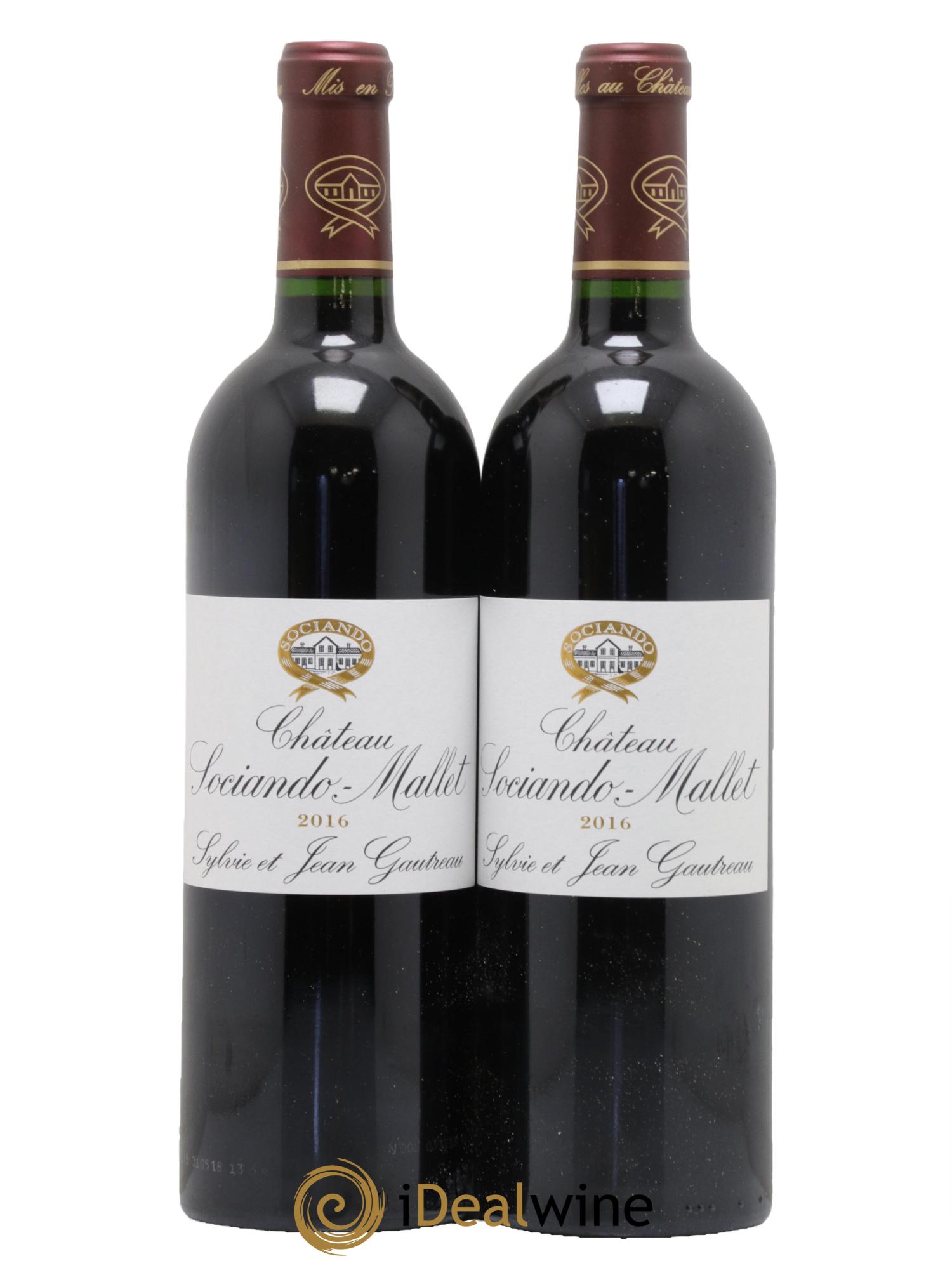 Château Sociando Mallet 2016 - Lotto di 2 bottiglie - 0