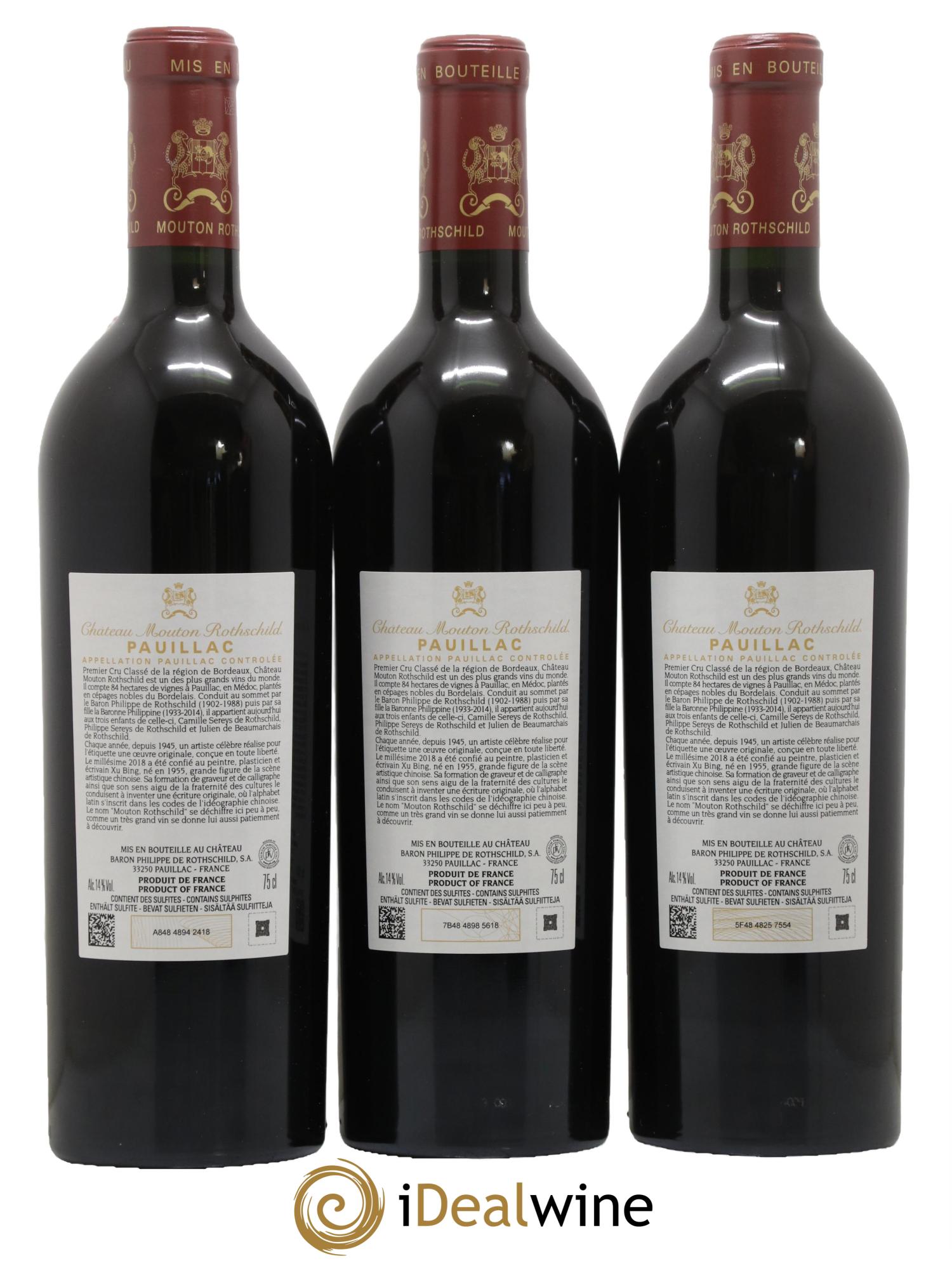 Château Mouton Rothschild 1er Grand Cru Classé 2018 - Lotto di 3 bottiglie - 1