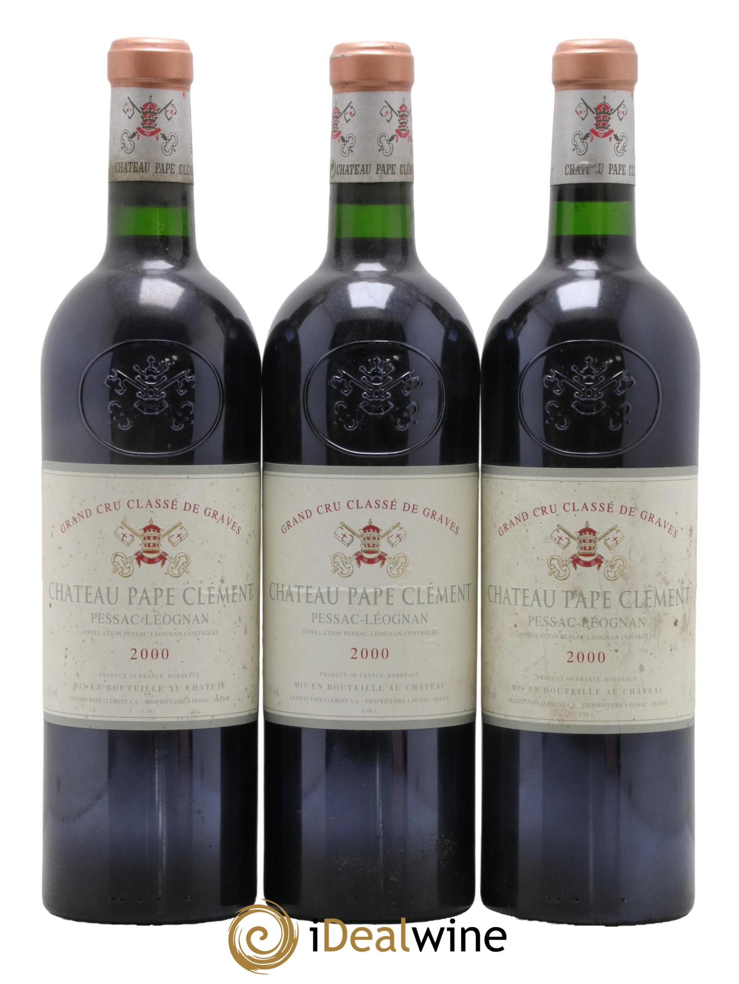 Château Pape Clément Cru Classé de Graves 2000 - Lot de 3 bouteilles - 0