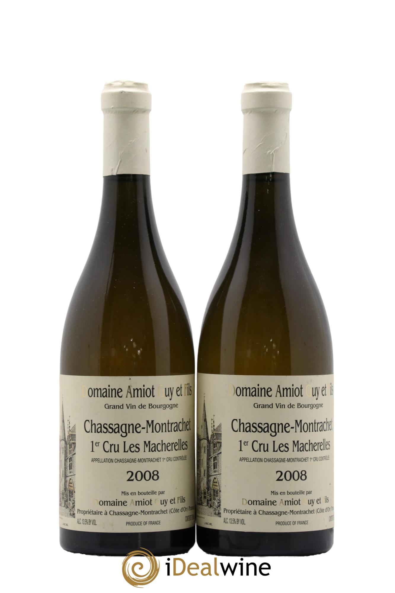 Chassagne-Montrachet 1er Cru Les Macherelles Domaine Guy Amiot et Fils 2008 - Lot of 2 bottles - 0