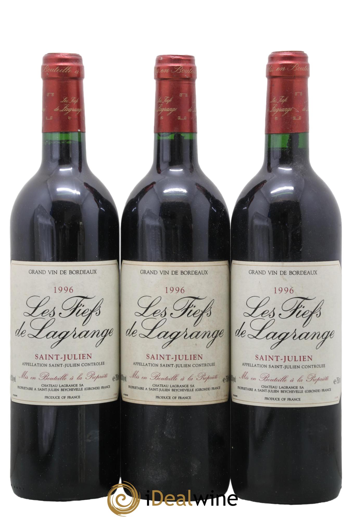 Les Fiefs de Lagrange Second Vin 1996 - Lot de 3 bouteilles - 0